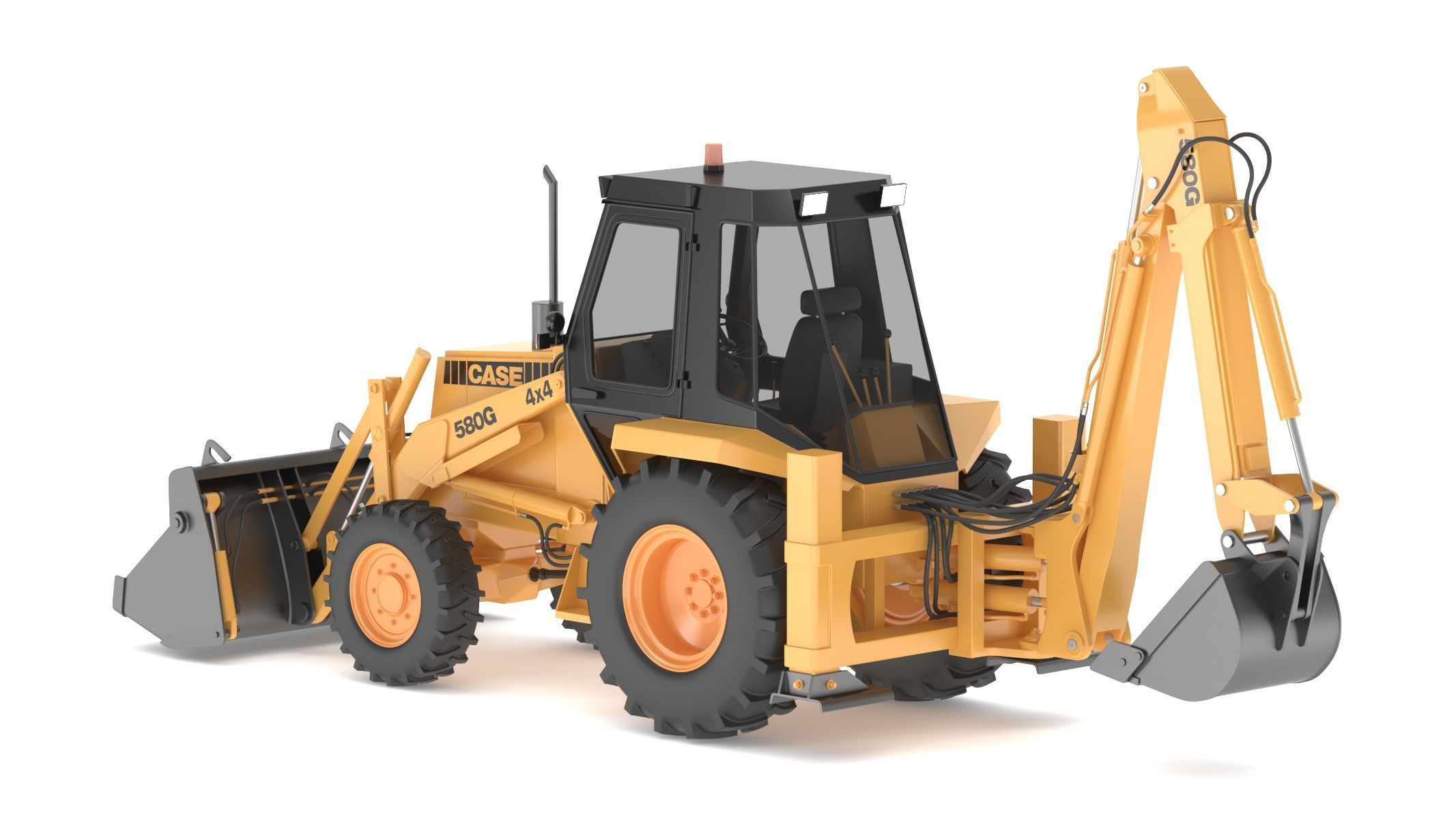 Case 580 G 4X4 Backhoe Loader 3D model_12