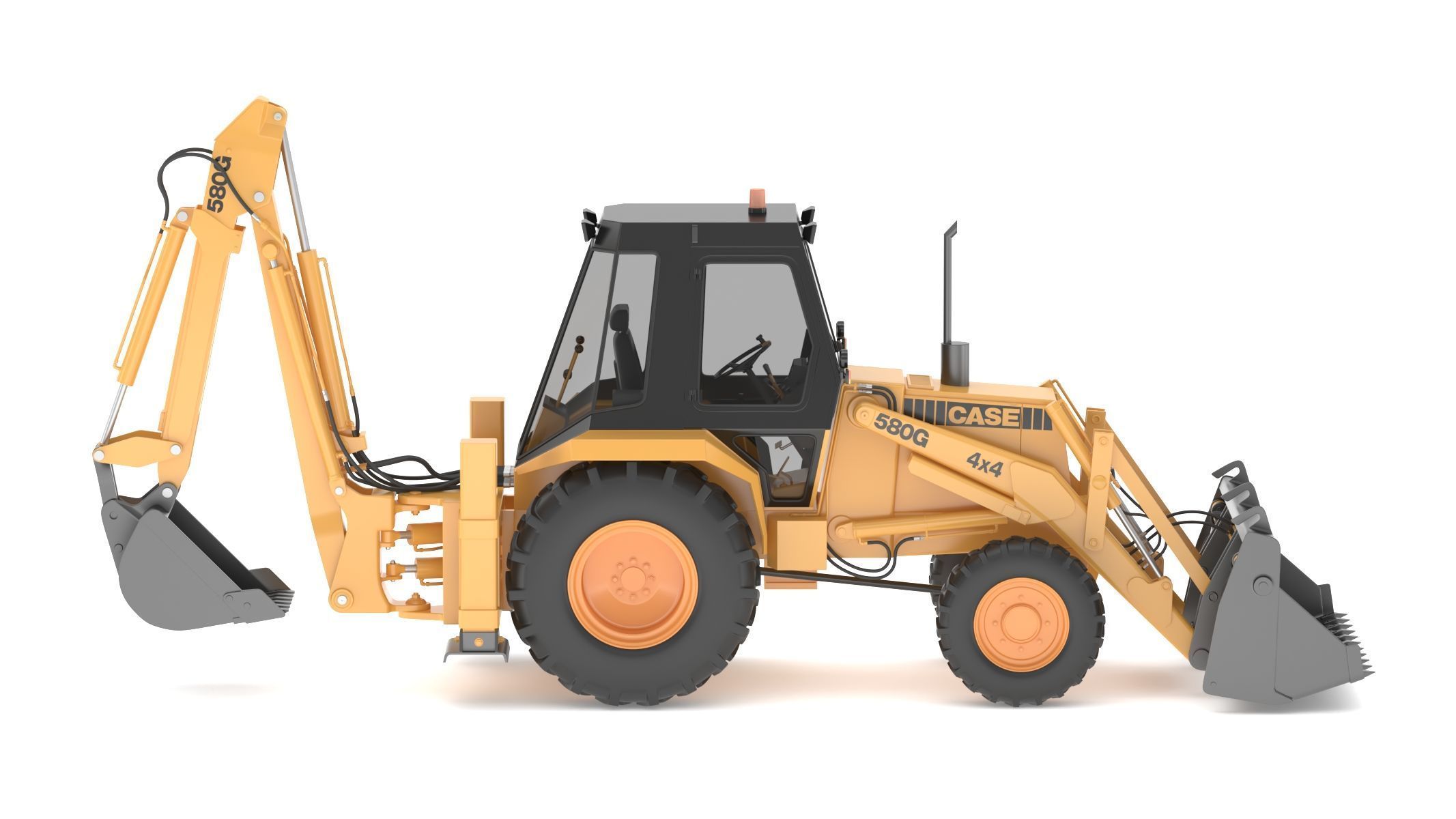 Case 580 G 4X4 Backhoe Loader 3D model_9
