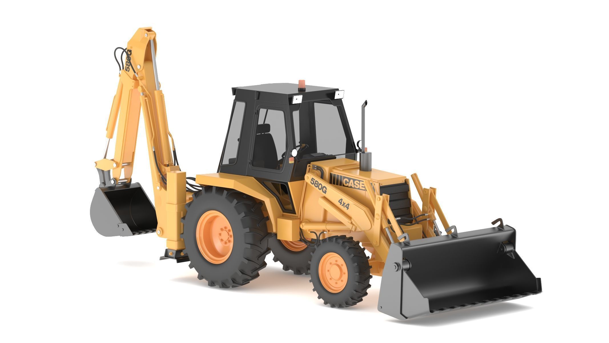 Case 580 G 4X4 Backhoe Loader 3D model_4