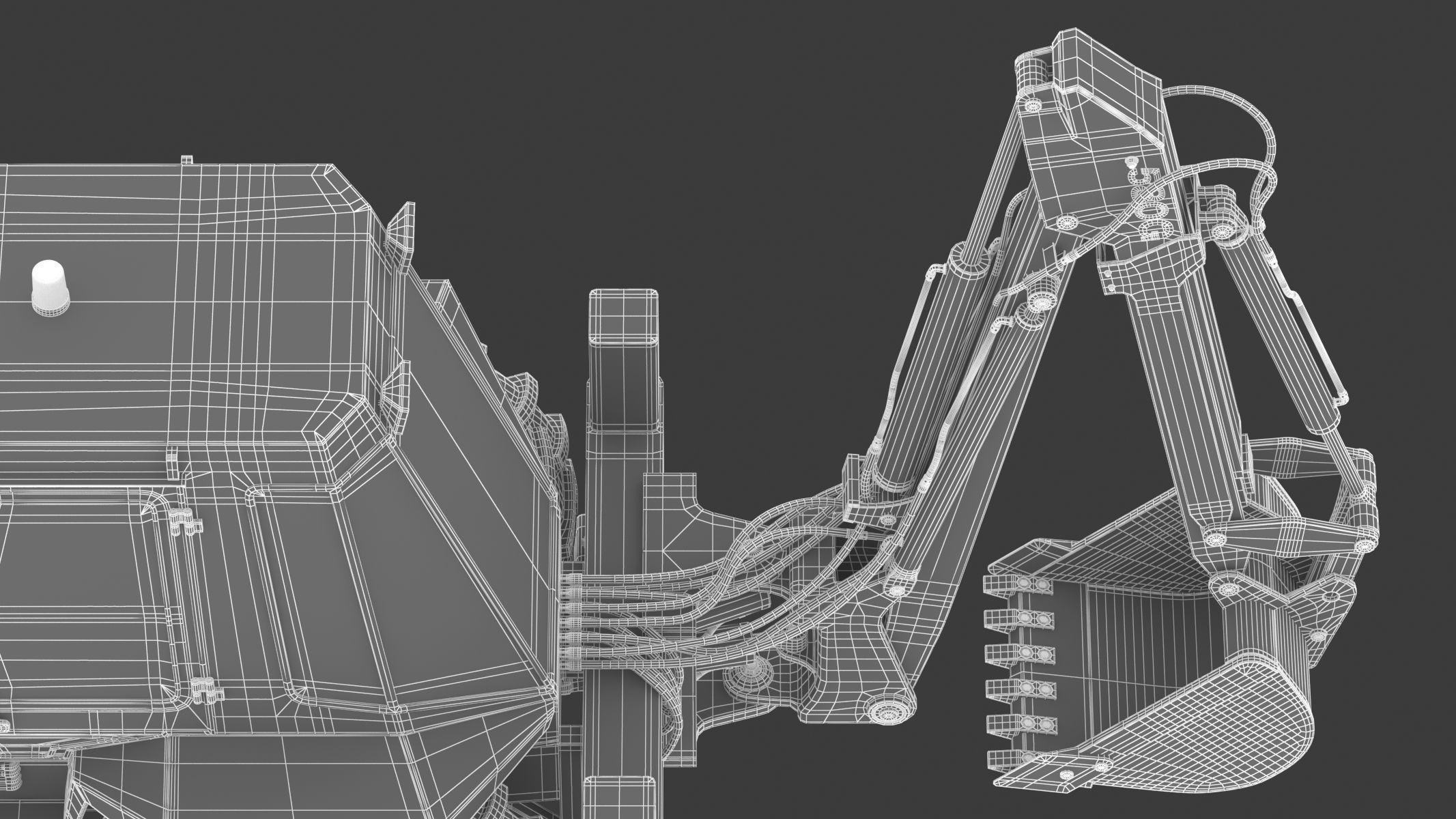 Case 580 G 4X4 Backhoe Loader 3D model_34