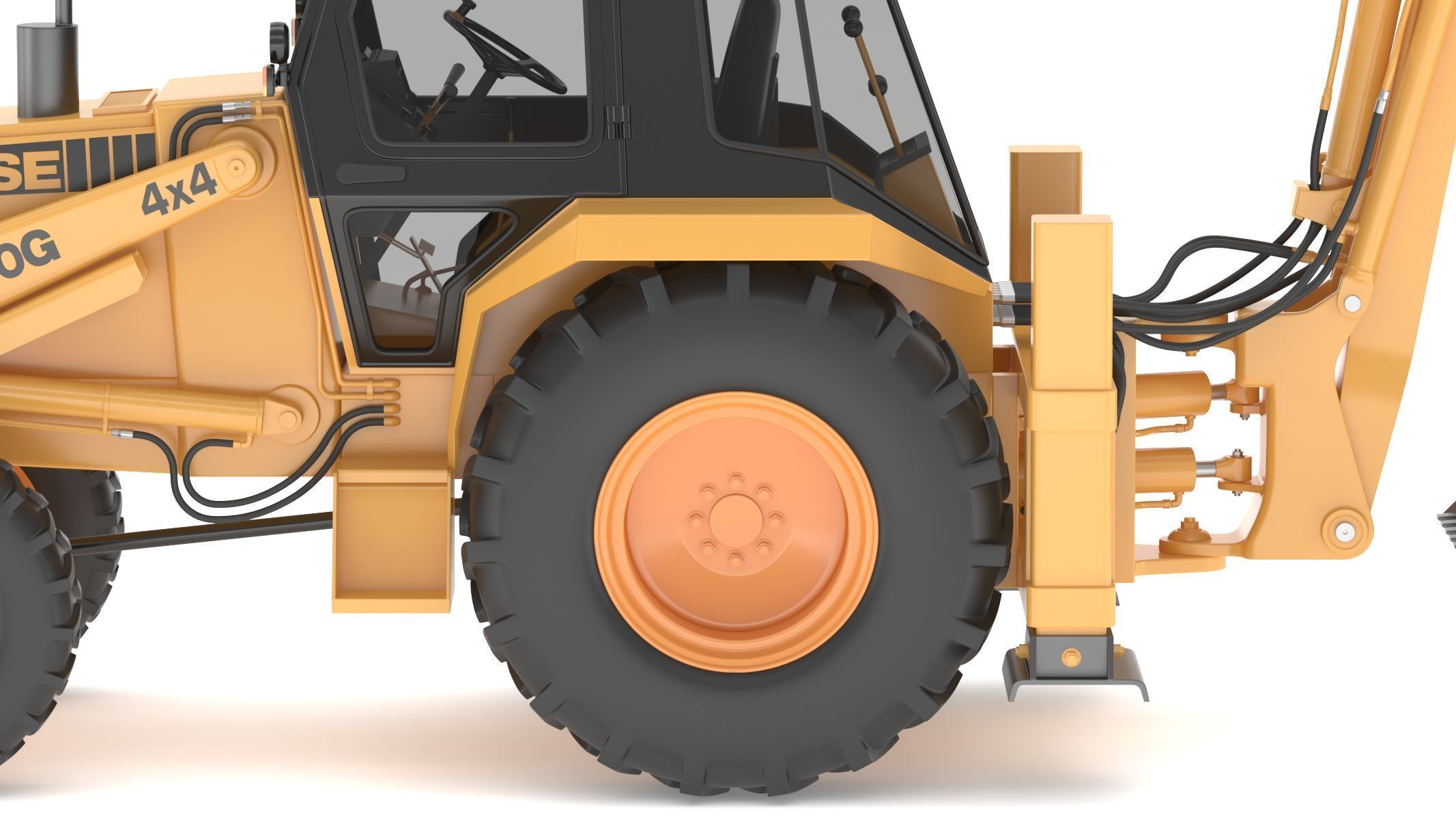Case 580 G 4X4 Backhoe Loader 3D model_22