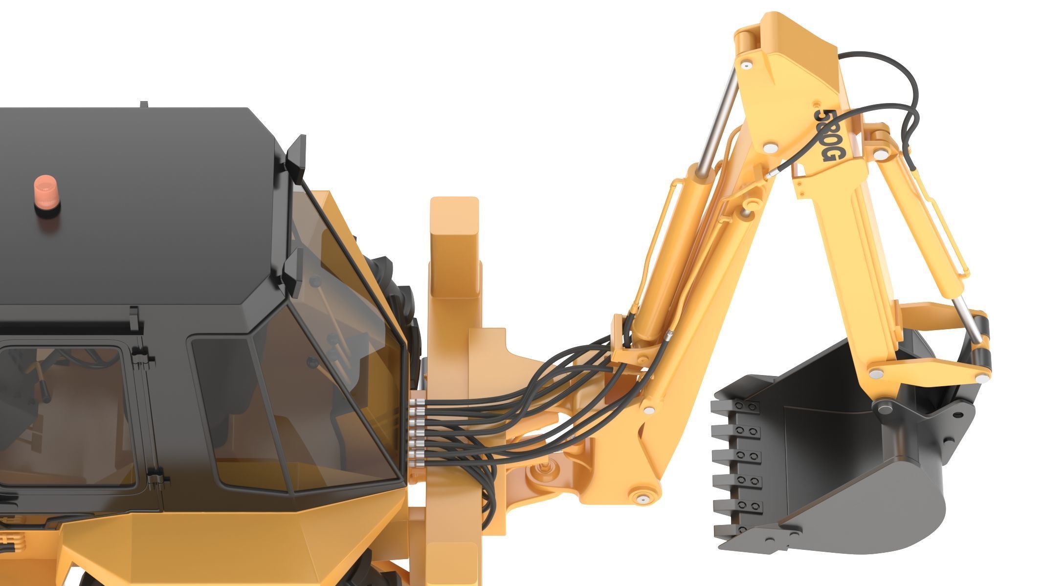 Case 580 G 4X4 Backhoe Loader 3D model_15