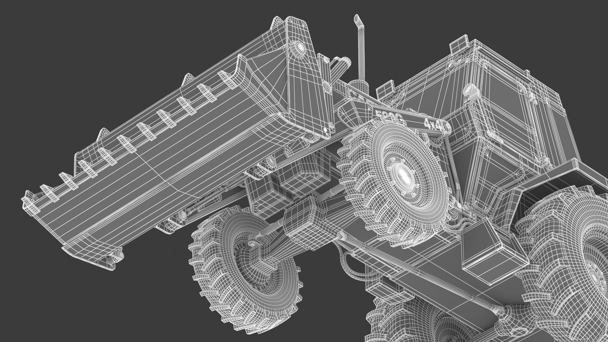 Case 580 G 4X4 Backhoe Loader 3D model_43