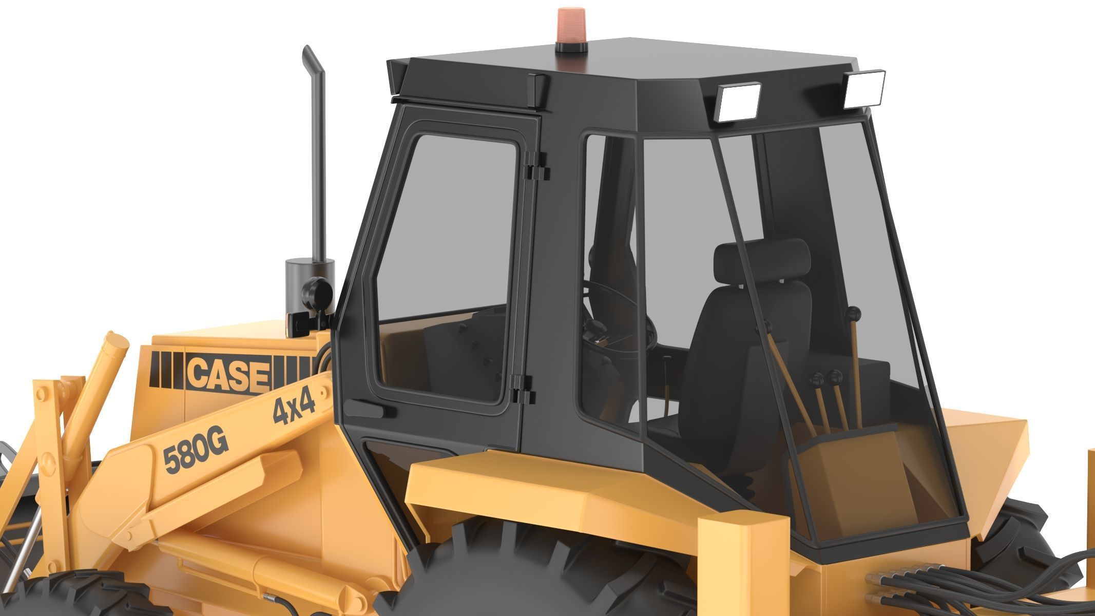 Case 580 G 4X4 Backhoe Loader 3D model_16