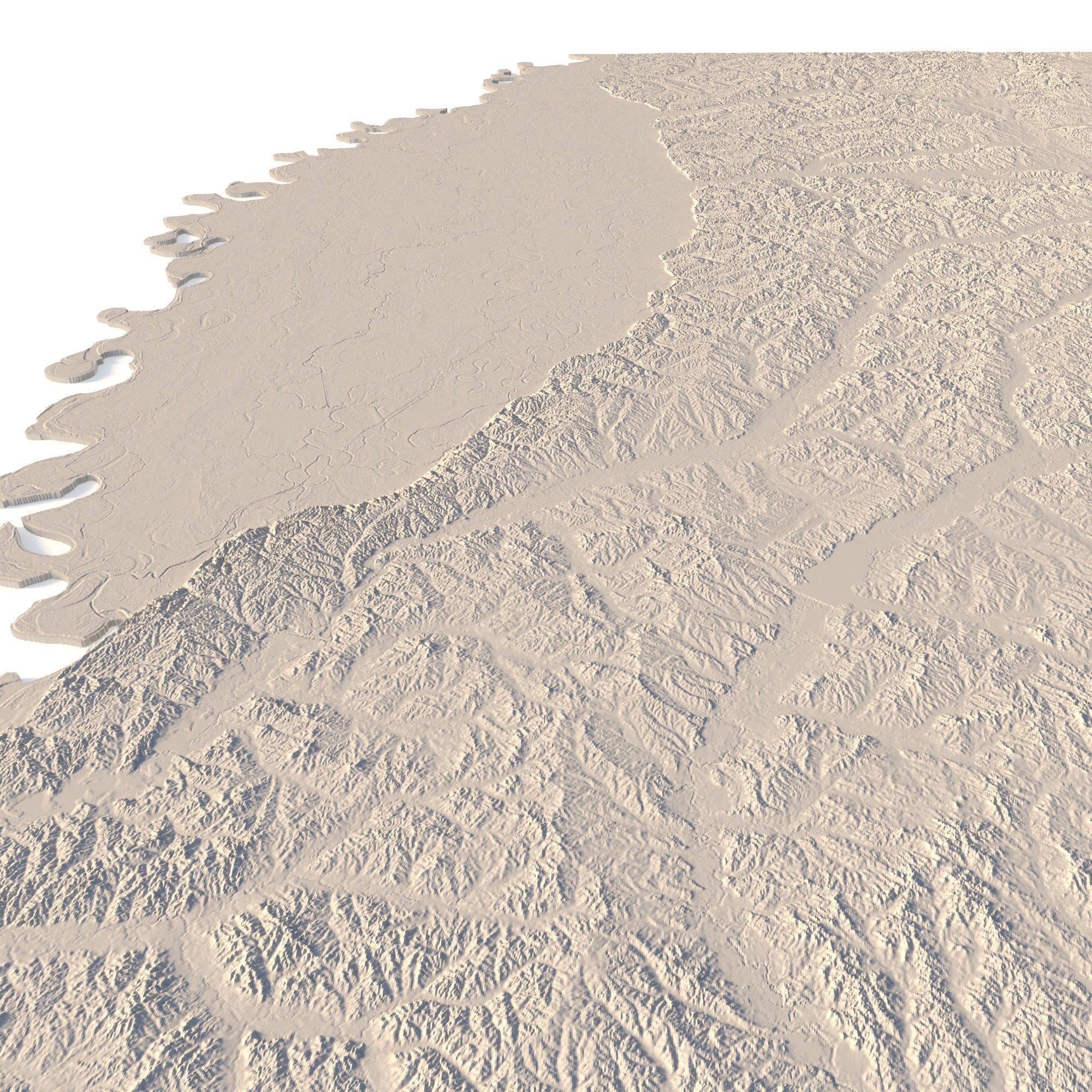 Mississippi Topographic Map STL Model 3D print model_5