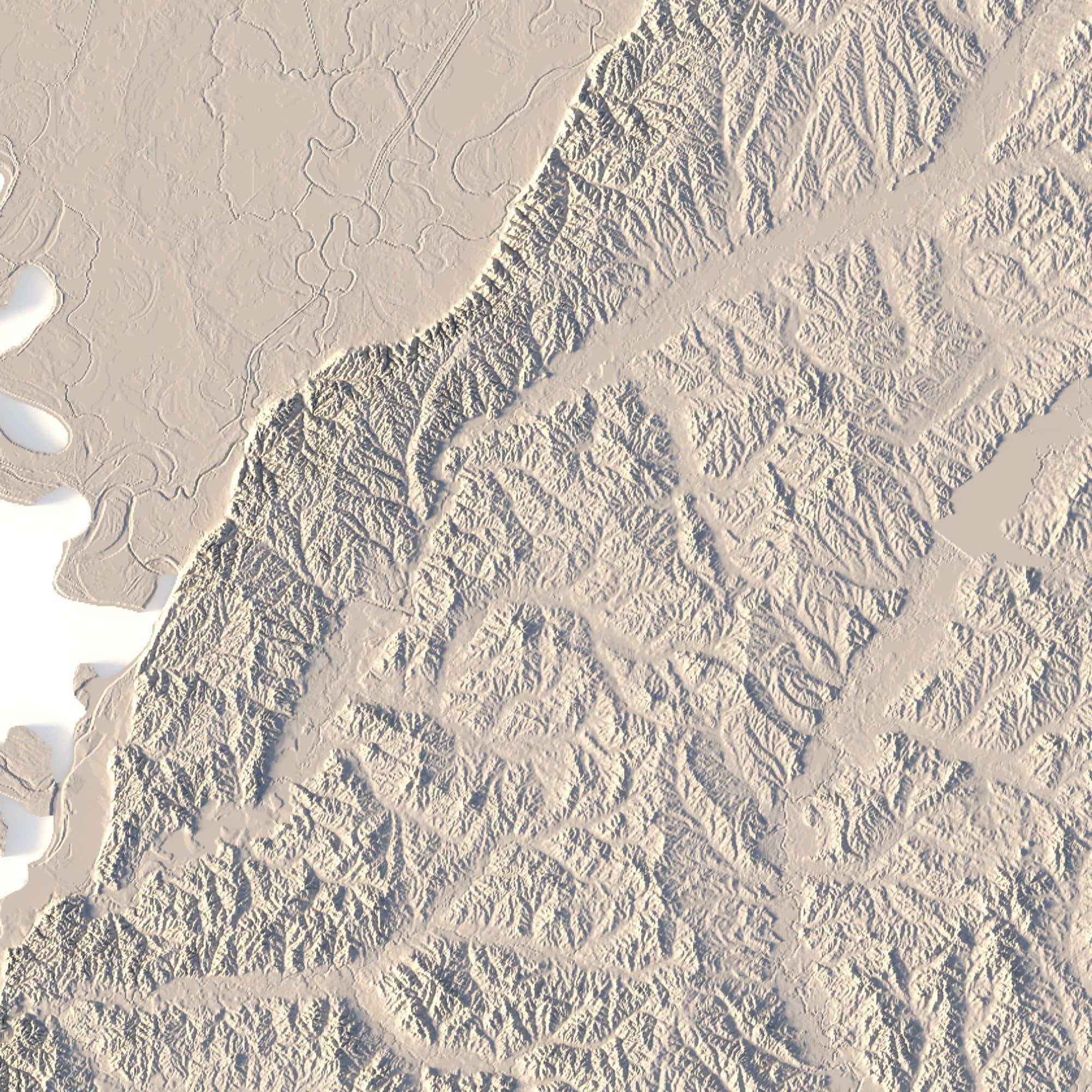 Mississippi Topographic Map STL Model 3D print model_3