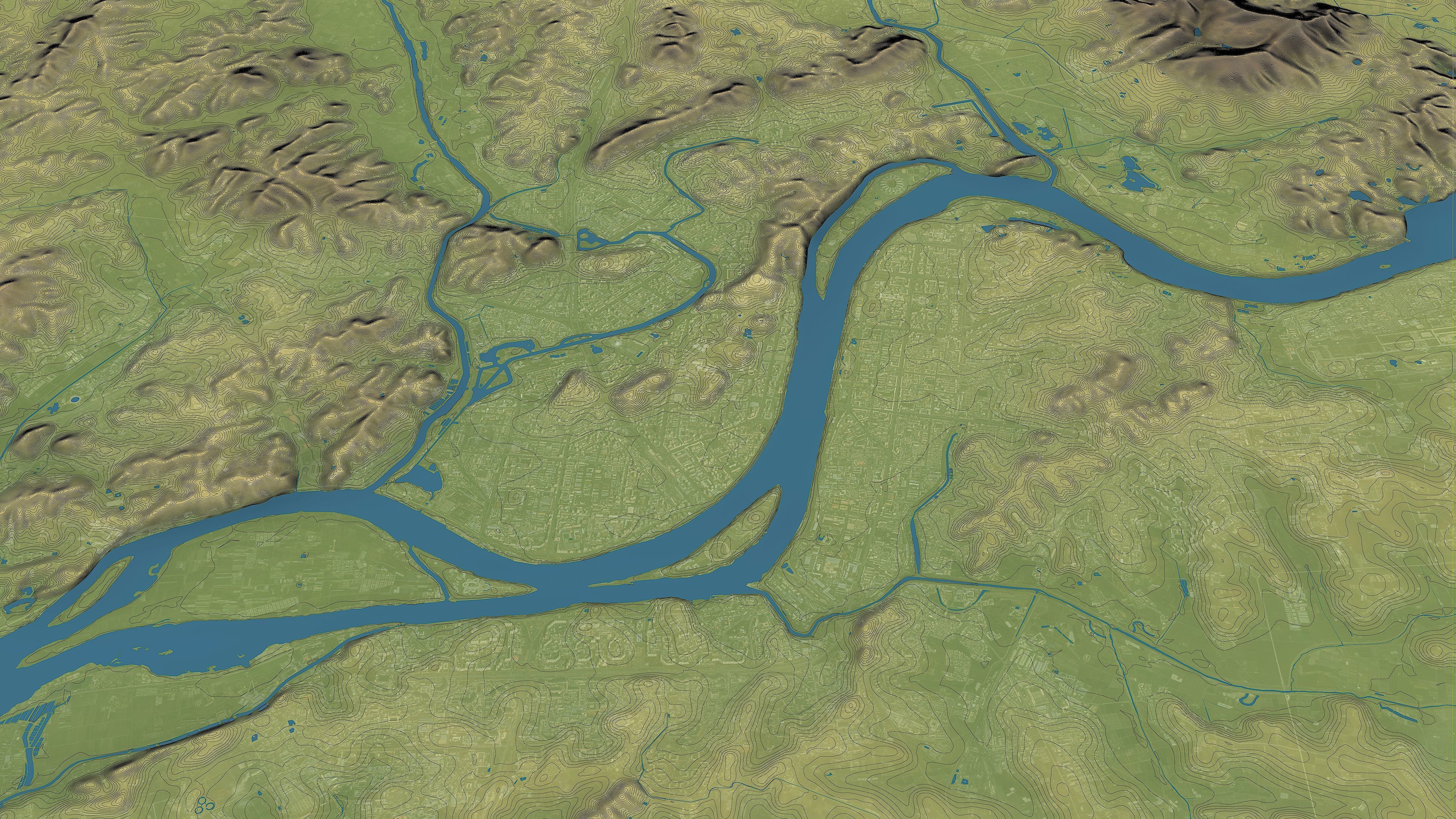 Pyongyang - Topography Terrain Low-poly 3D model_16