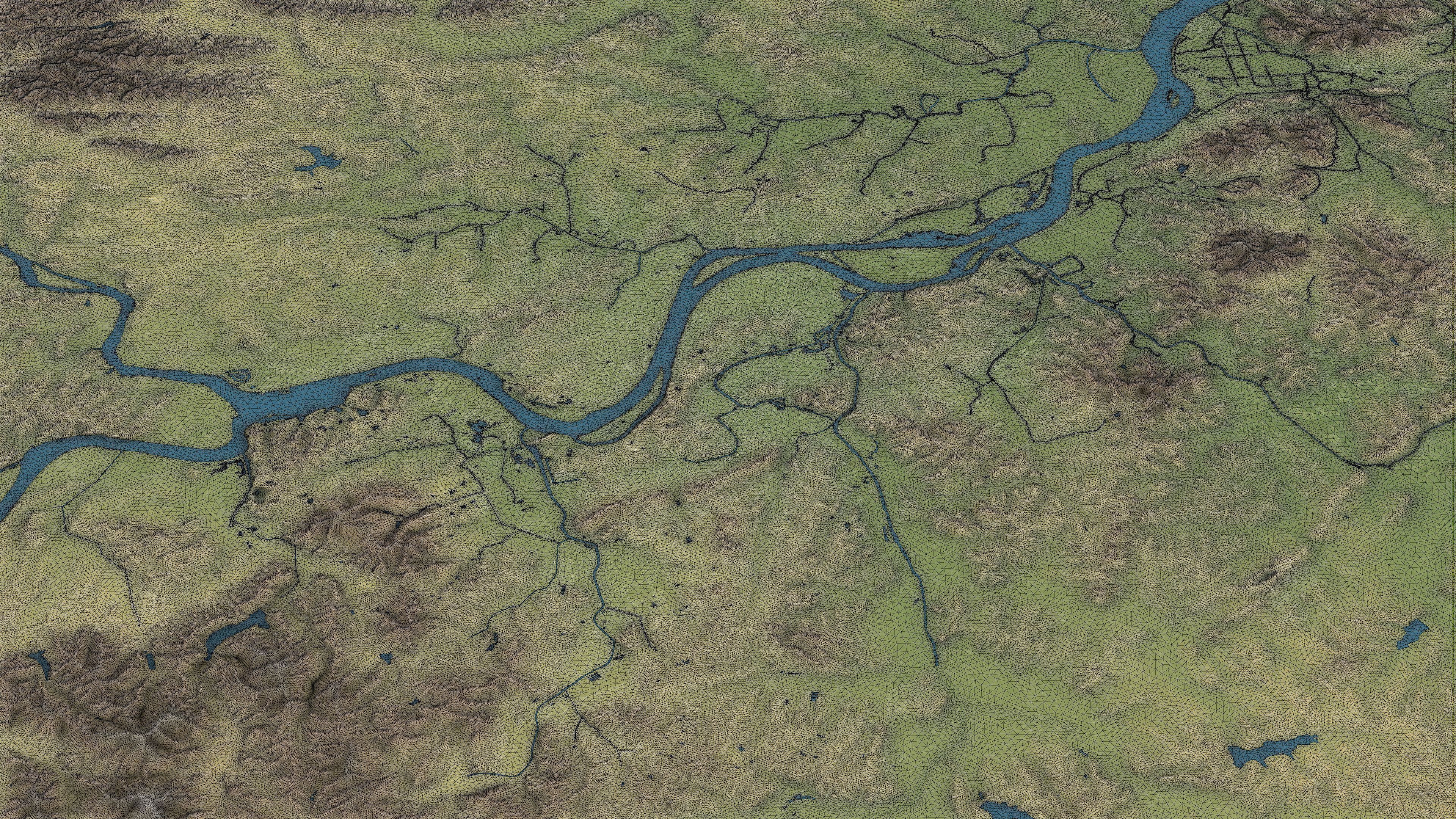 Pyongyang - Topography Terrain Low-poly 3D model_8