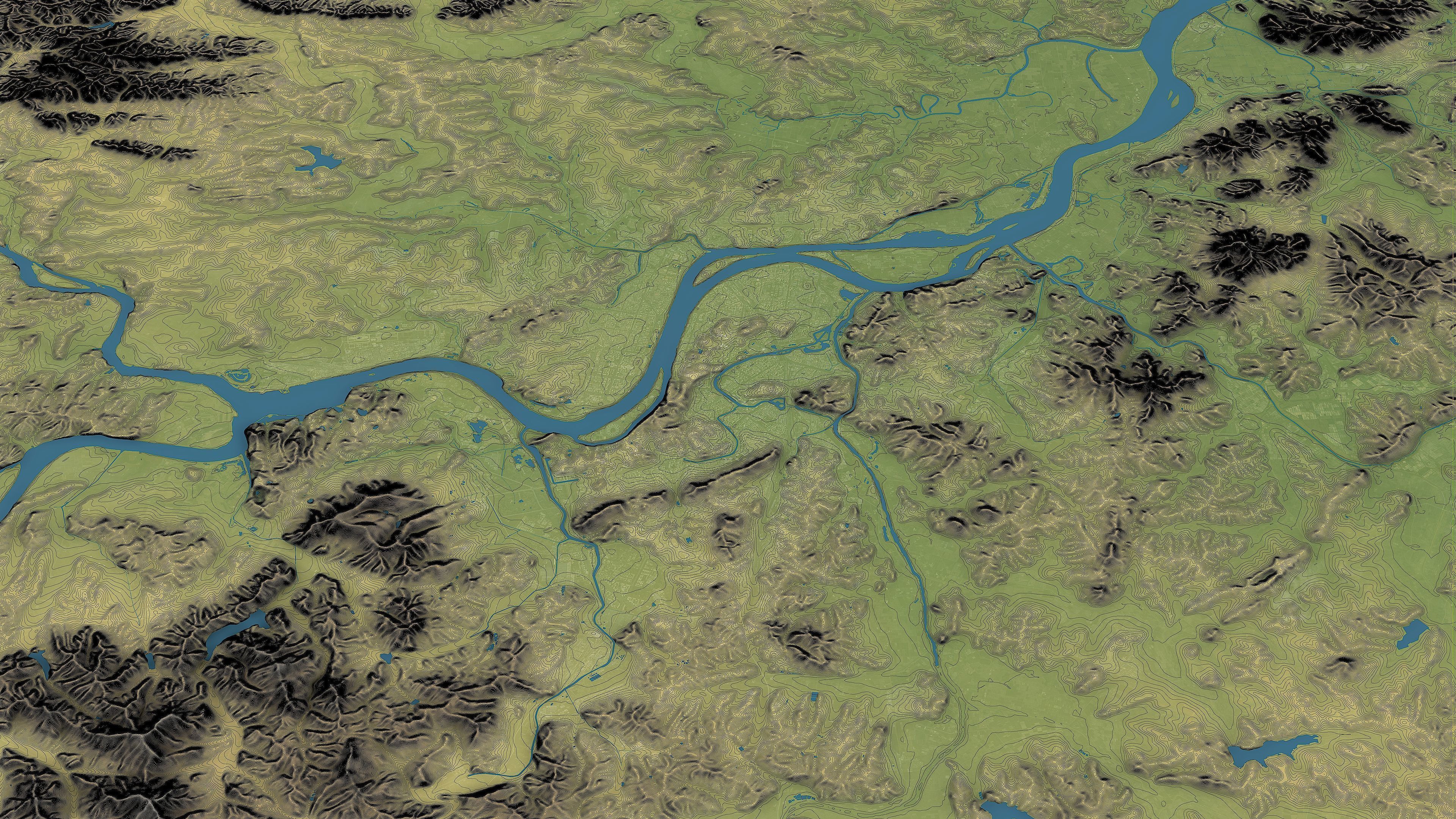 Pyongyang - Topography Terrain Low-poly 3D model_7