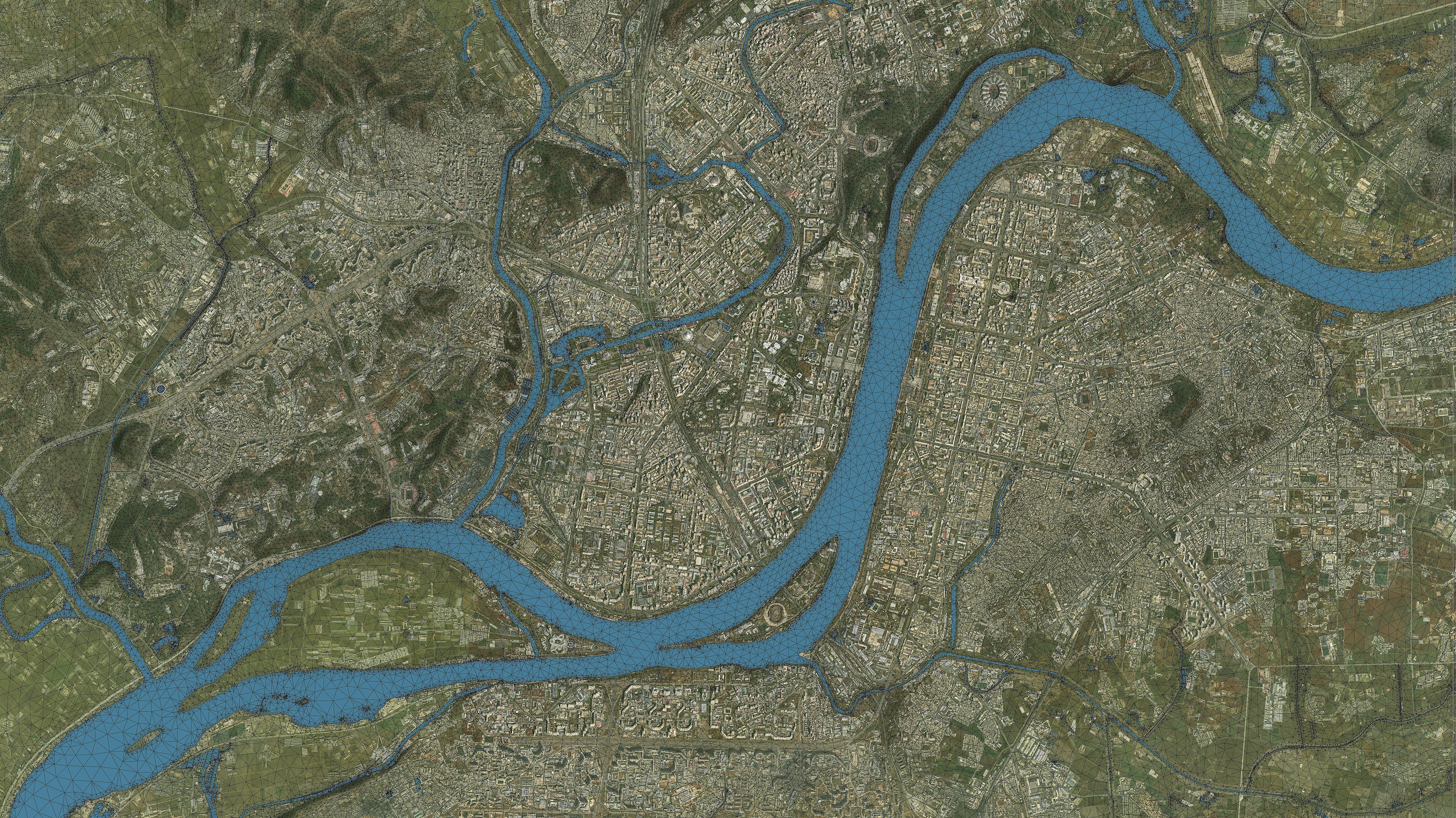 Pyongyang - Topography Terrain Low-poly 3D model_24