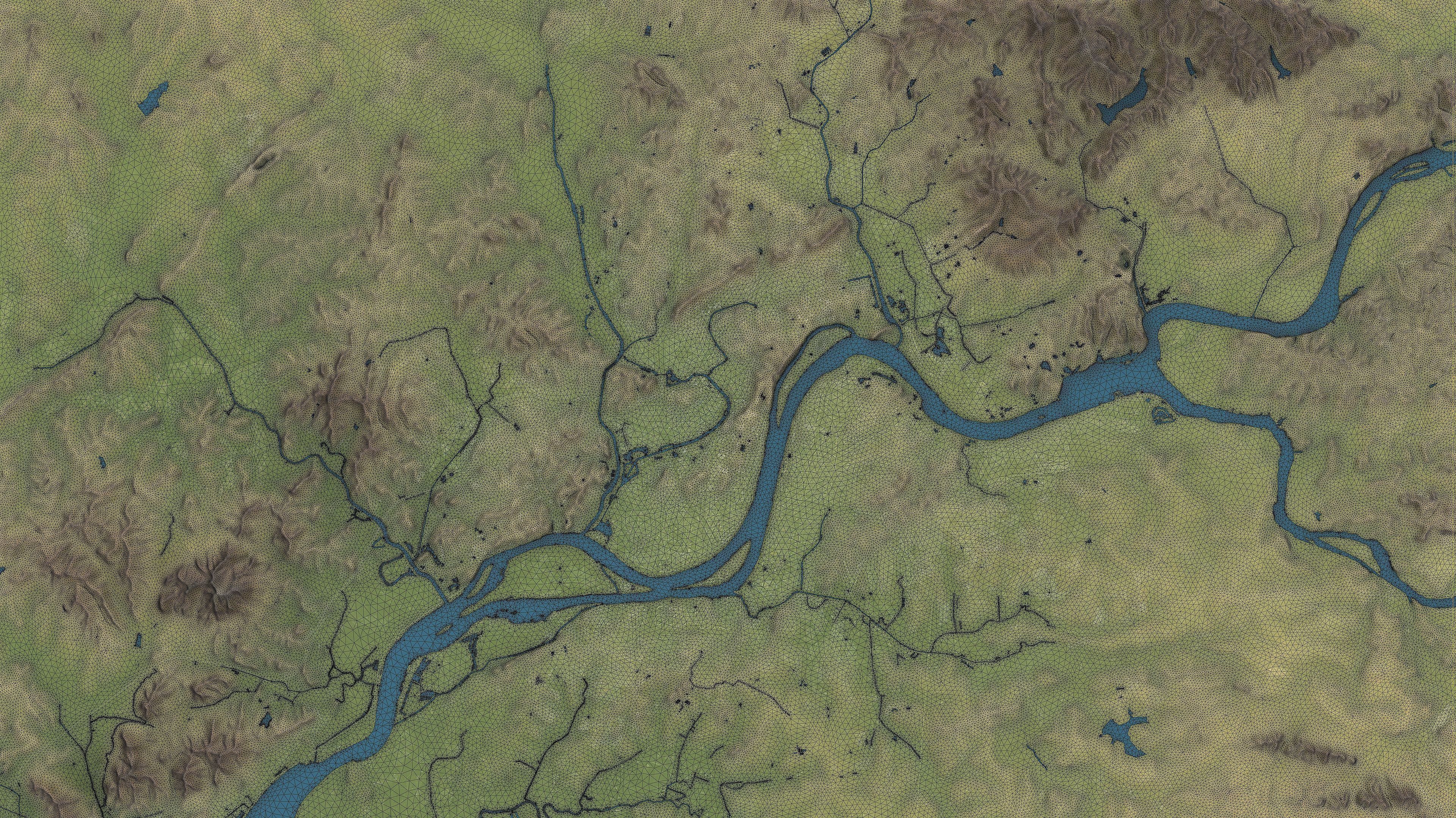 Pyongyang - Topography Terrain Low-poly 3D model_26