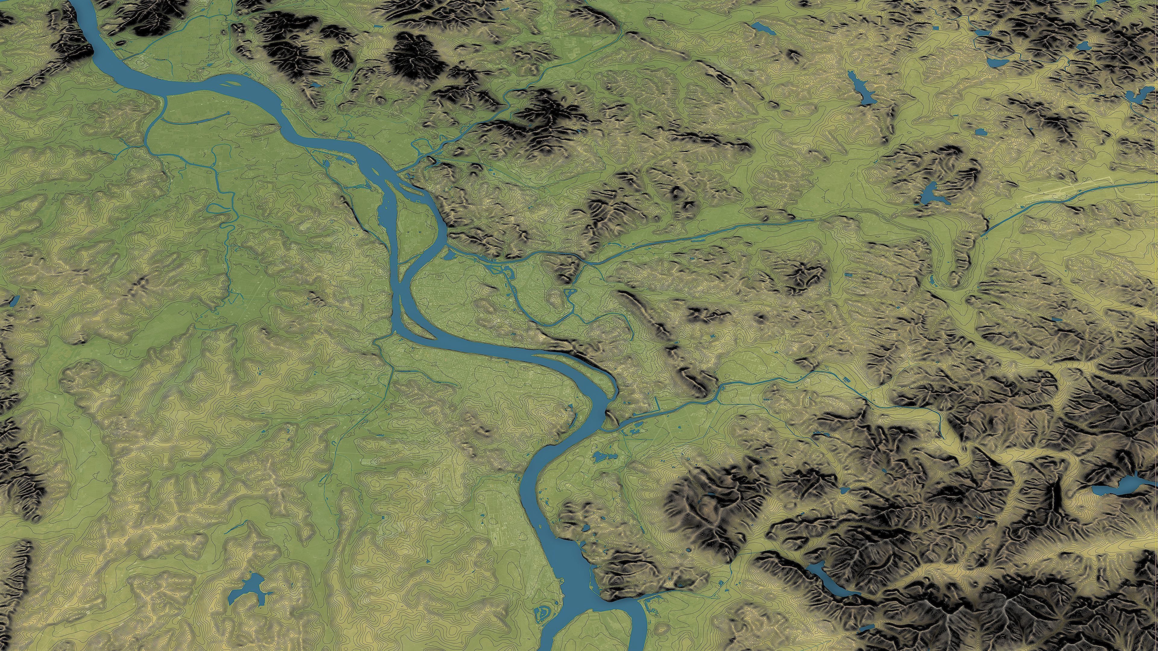 Pyongyang - Topography Terrain Low-poly 3D model_10