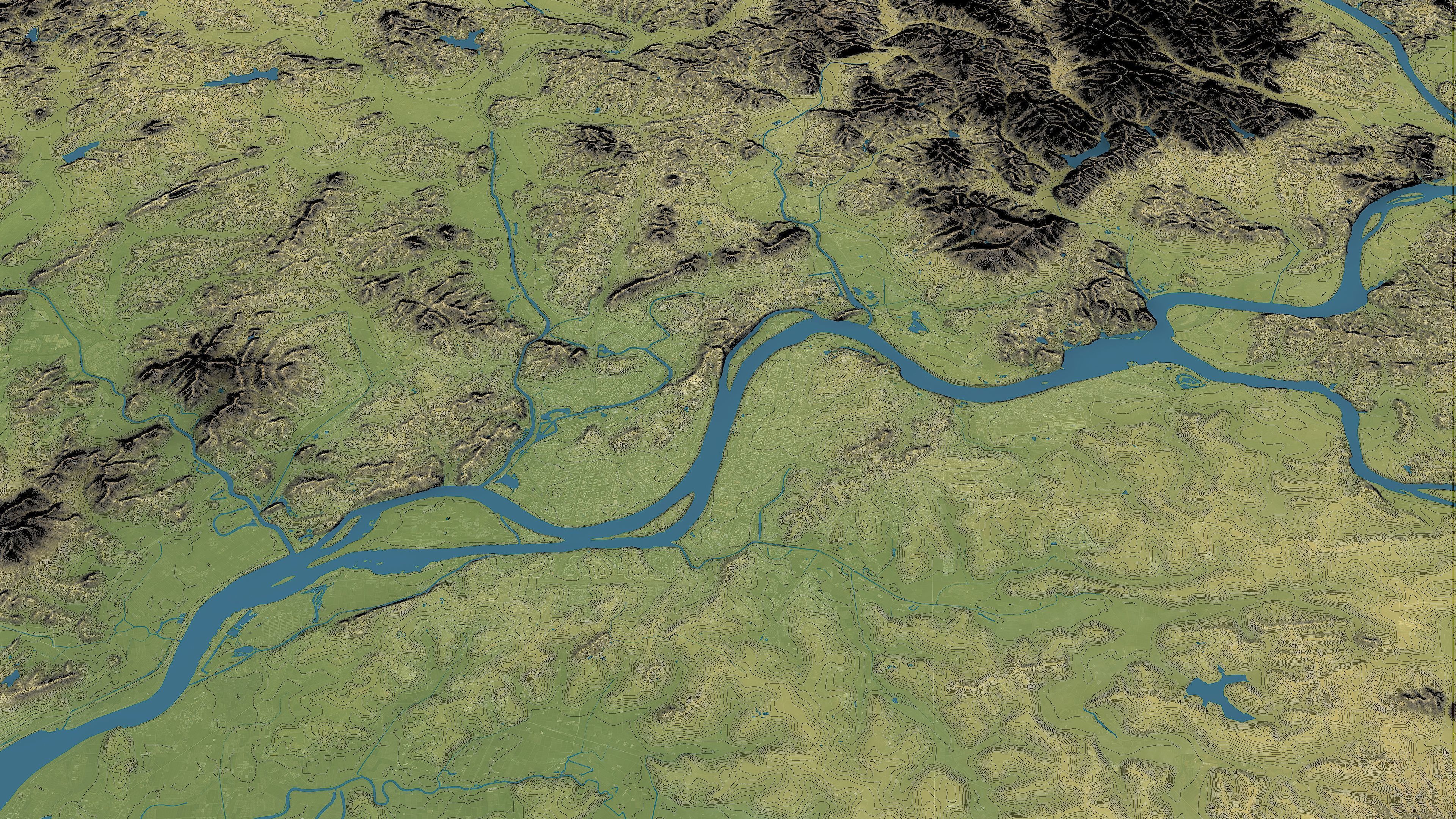 Pyongyang - Topography Terrain Low-poly 3D model_13