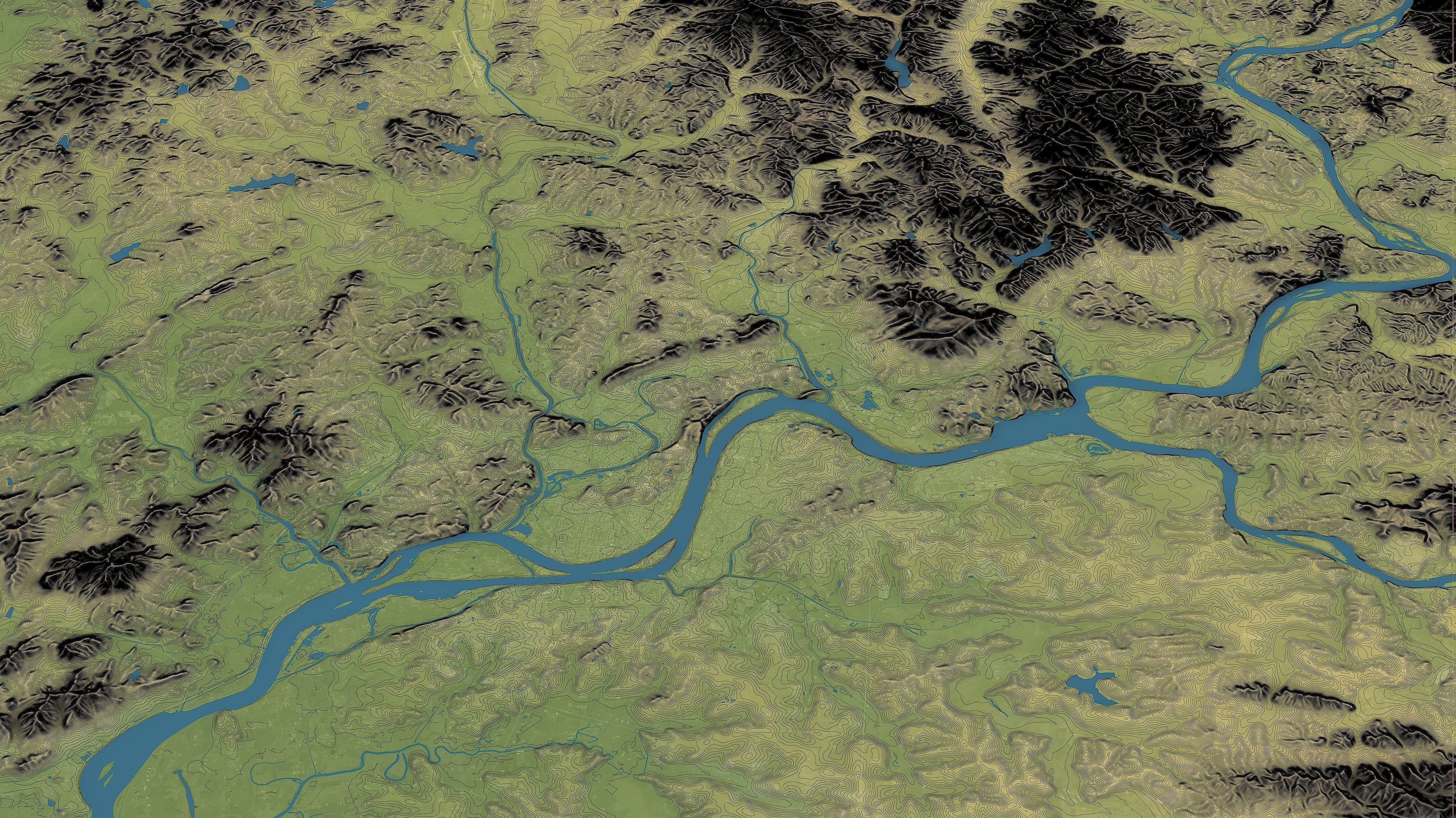 Pyongyang - Topography Terrain Low-poly 3D model_1