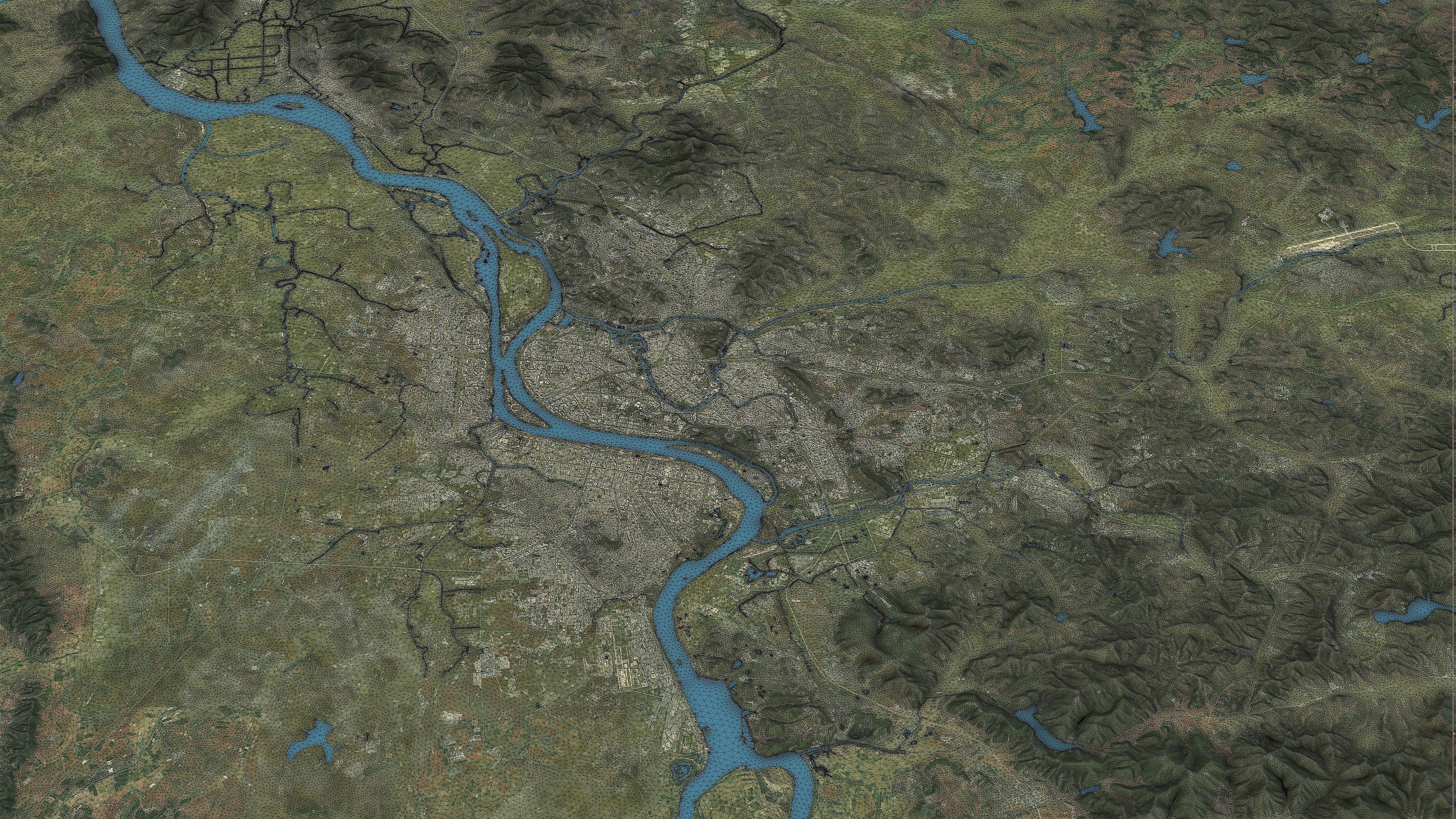 Pyongyang - Topography Terrain Low-poly 3D model_12