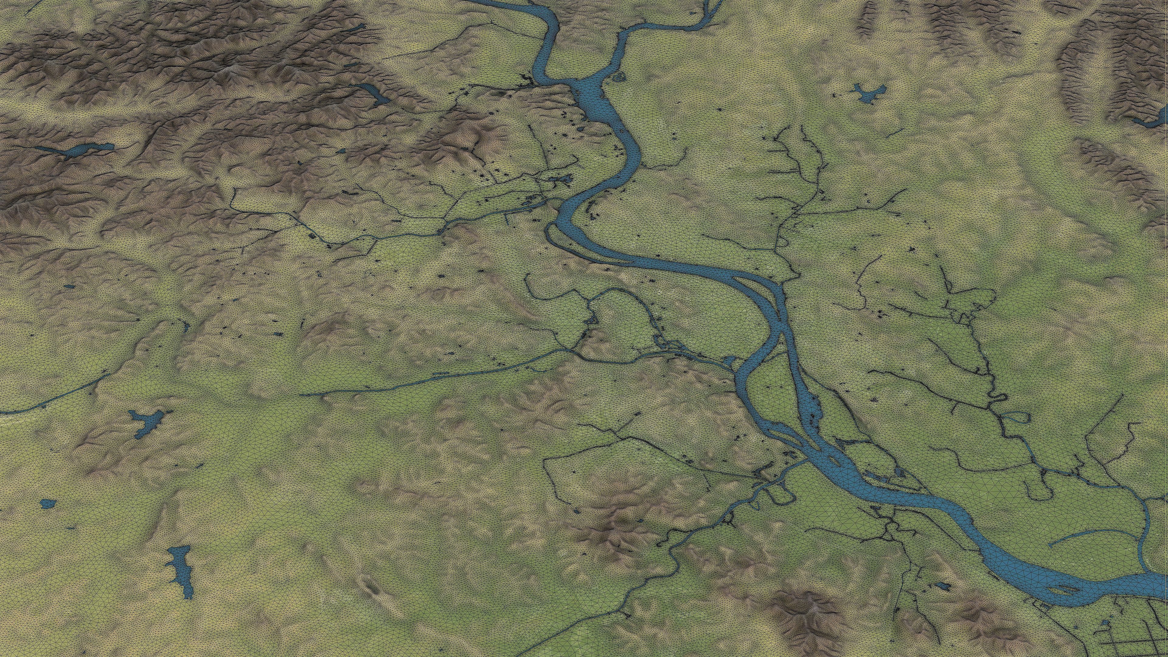 Pyongyang - Topography Terrain Low-poly 3D model_5