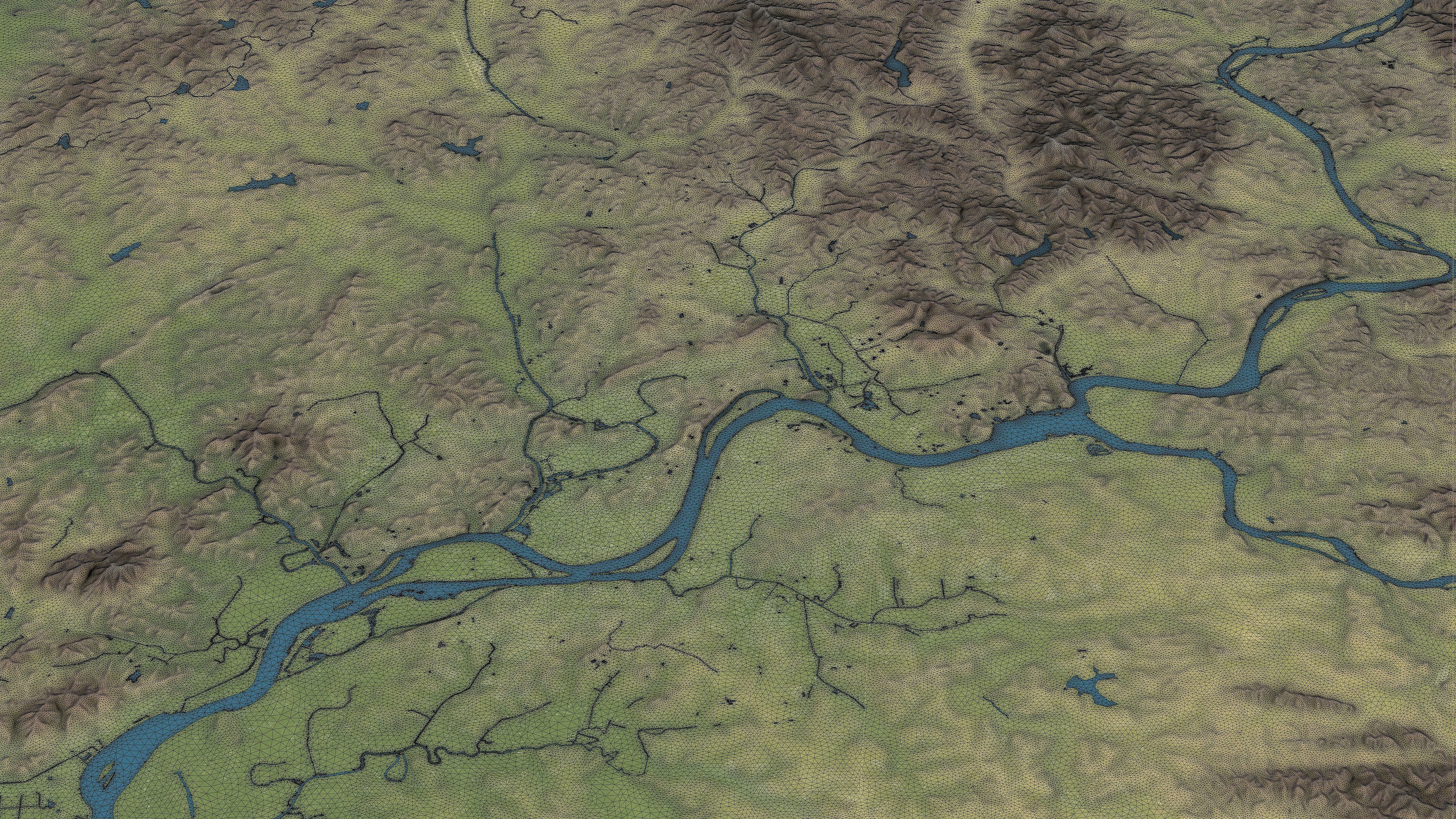 Pyongyang - Topography Terrain Low-poly 3D model_2