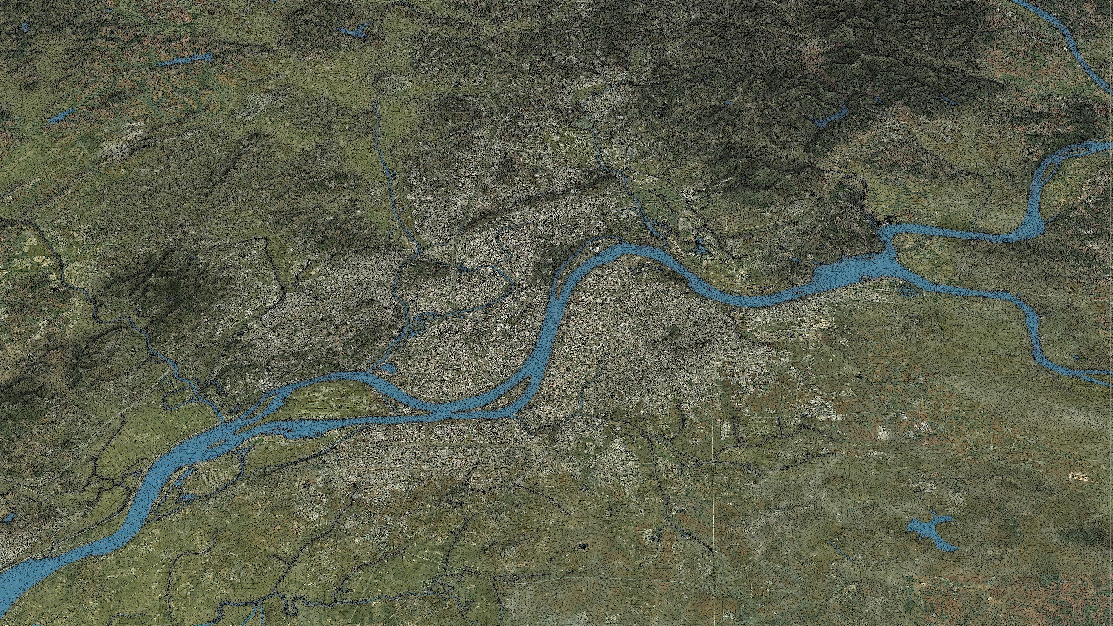Pyongyang - Topography Terrain Low-poly 3D model_15