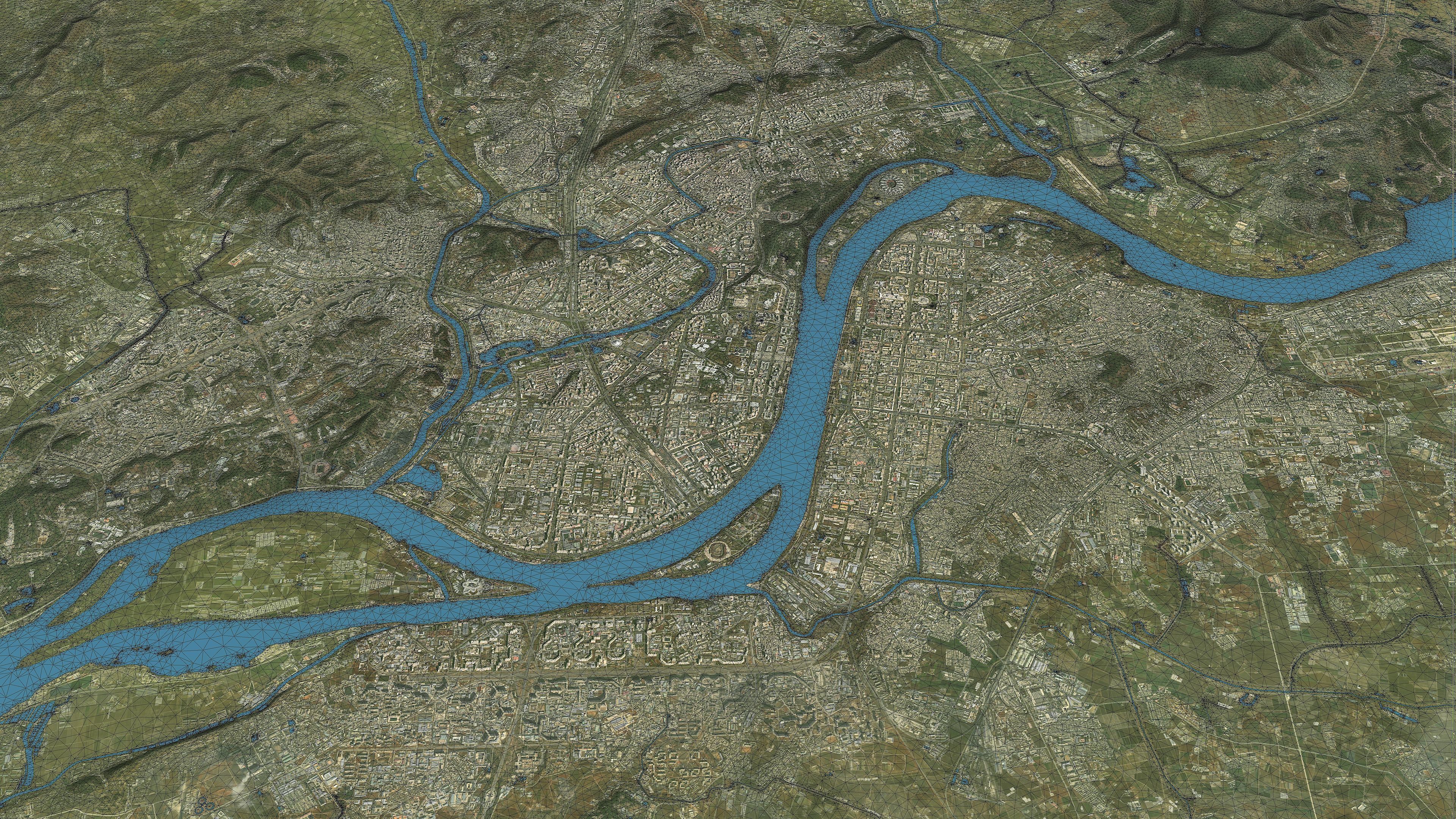 Pyongyang - Topography Terrain Low-poly 3D model_18