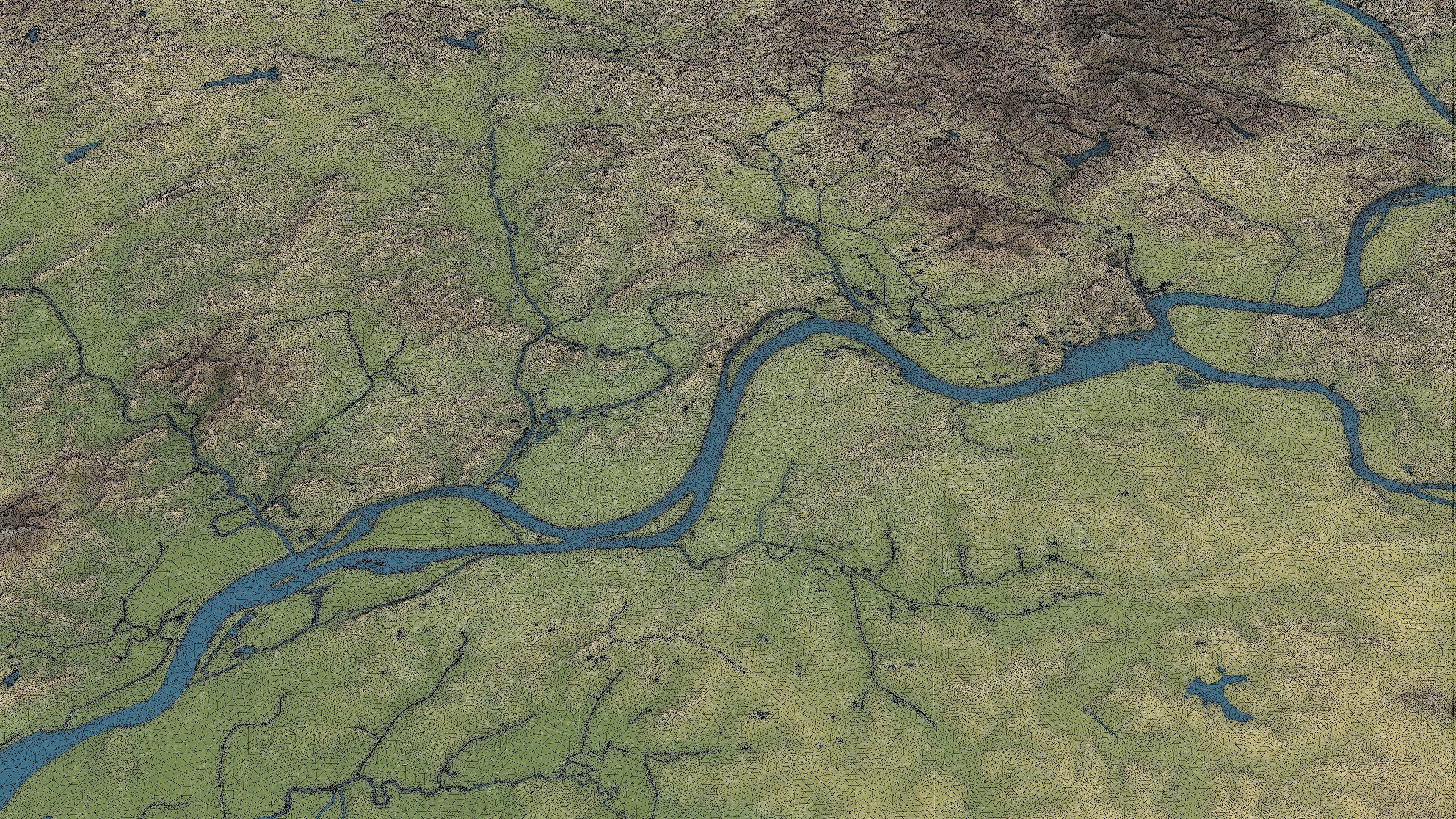 Pyongyang - Topography Terrain Low-poly 3D model_14