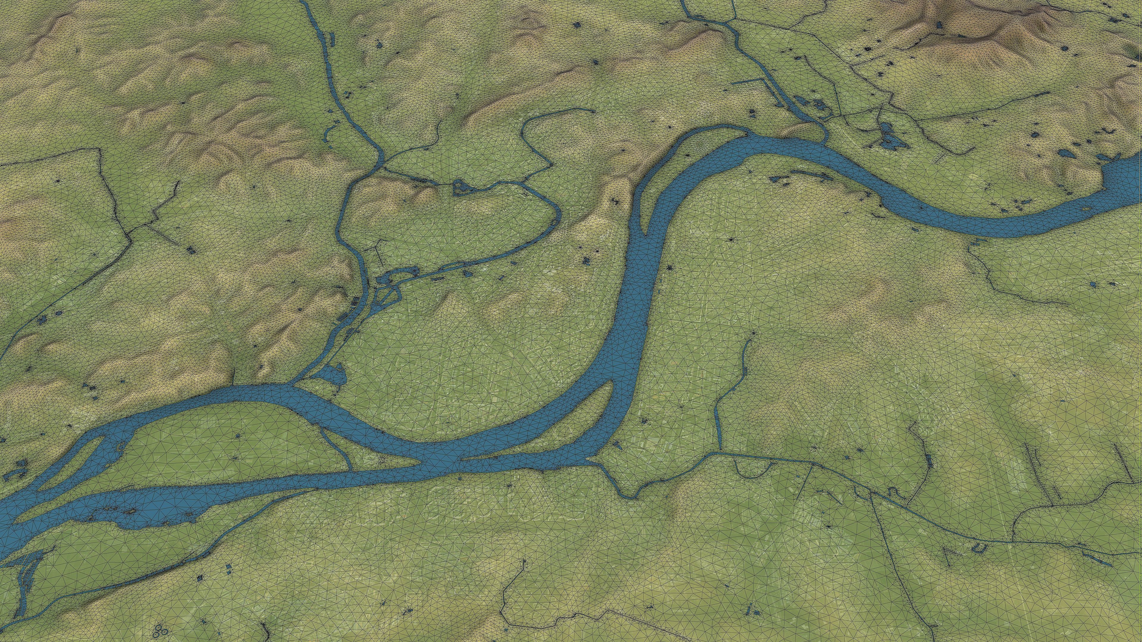 Pyongyang - Topography Terrain Low-poly 3D model_17