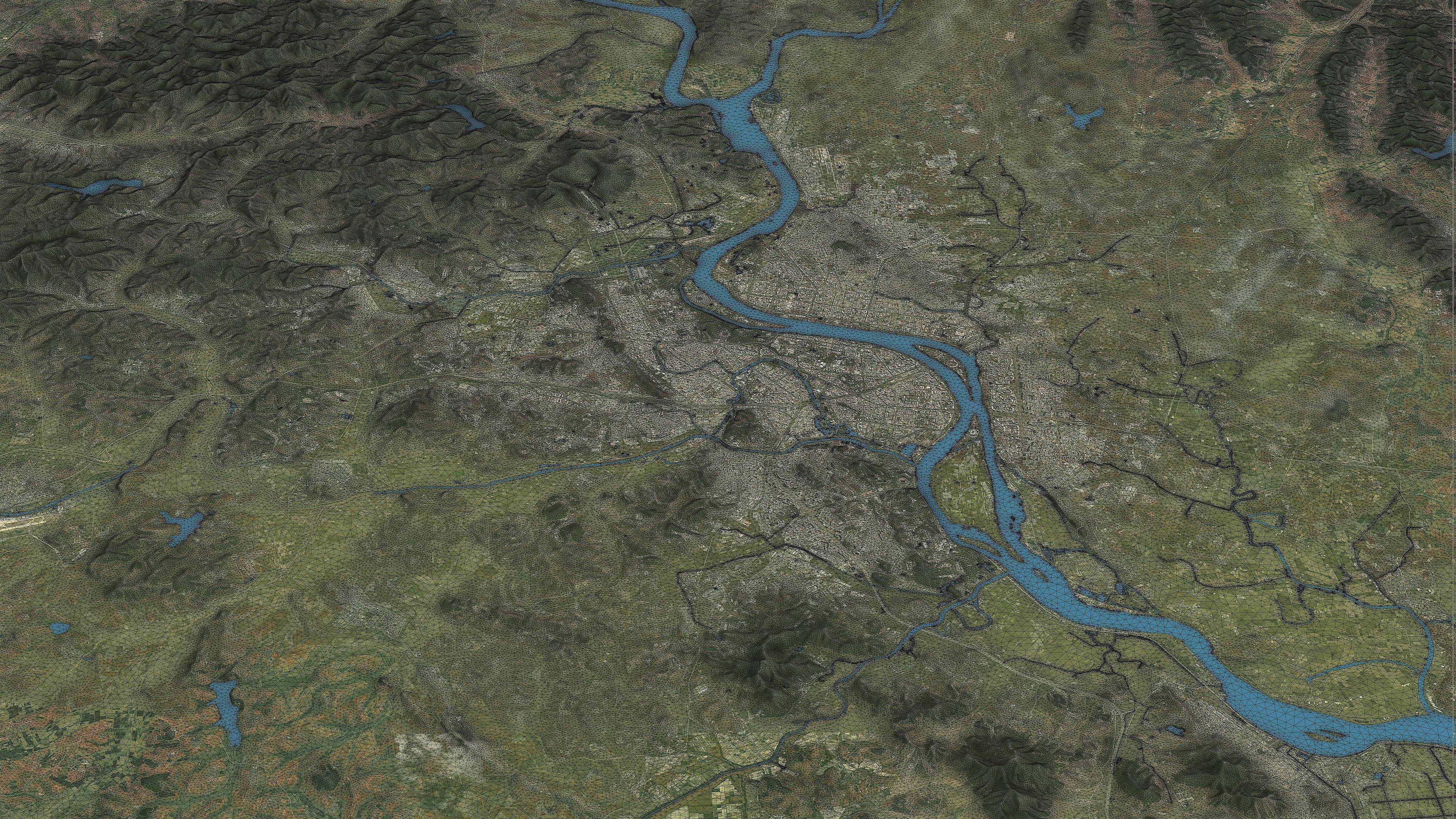 Pyongyang - Topography Terrain Low-poly 3D model_6