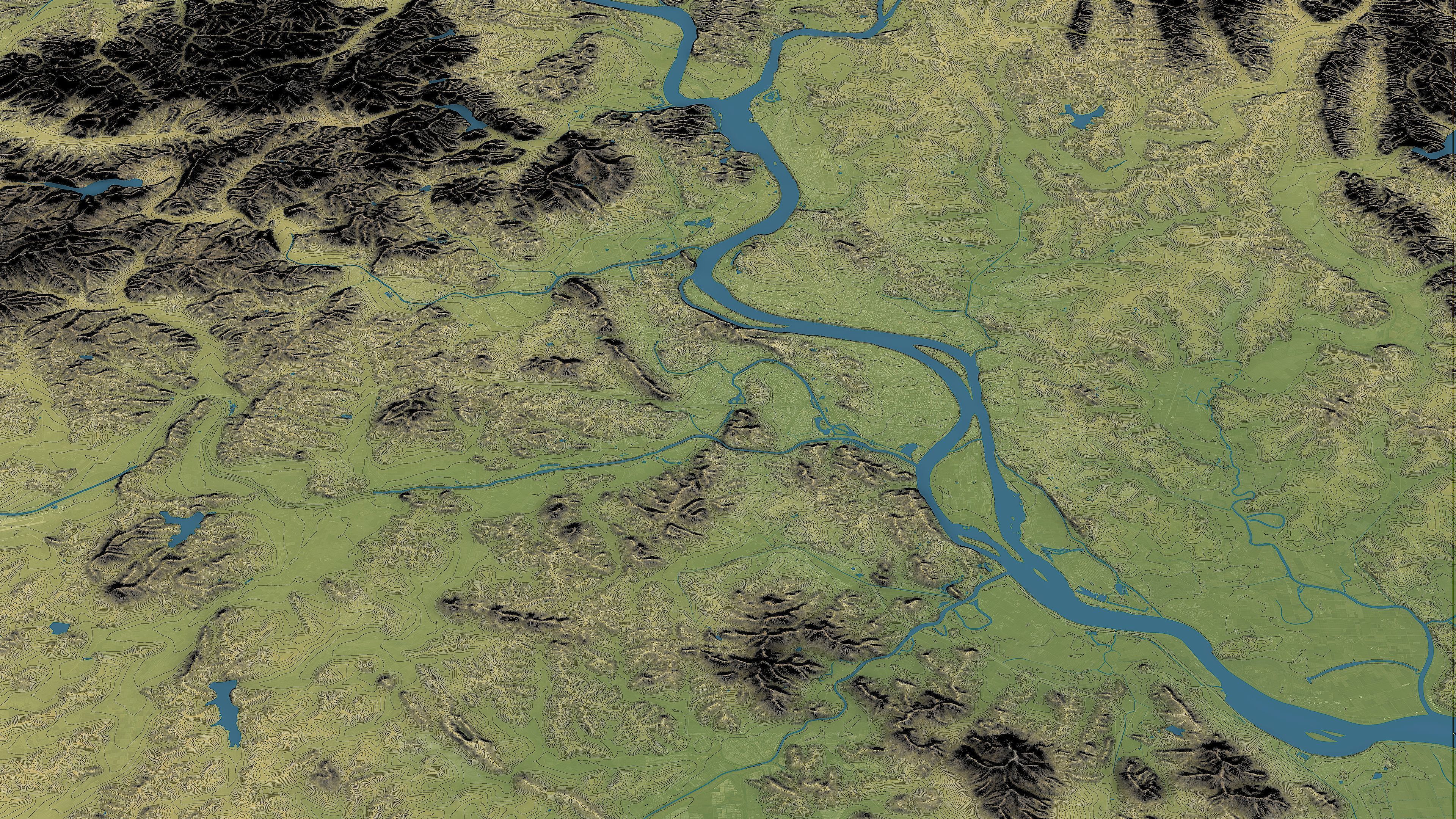 Pyongyang - Topography Terrain Low-poly 3D model_4