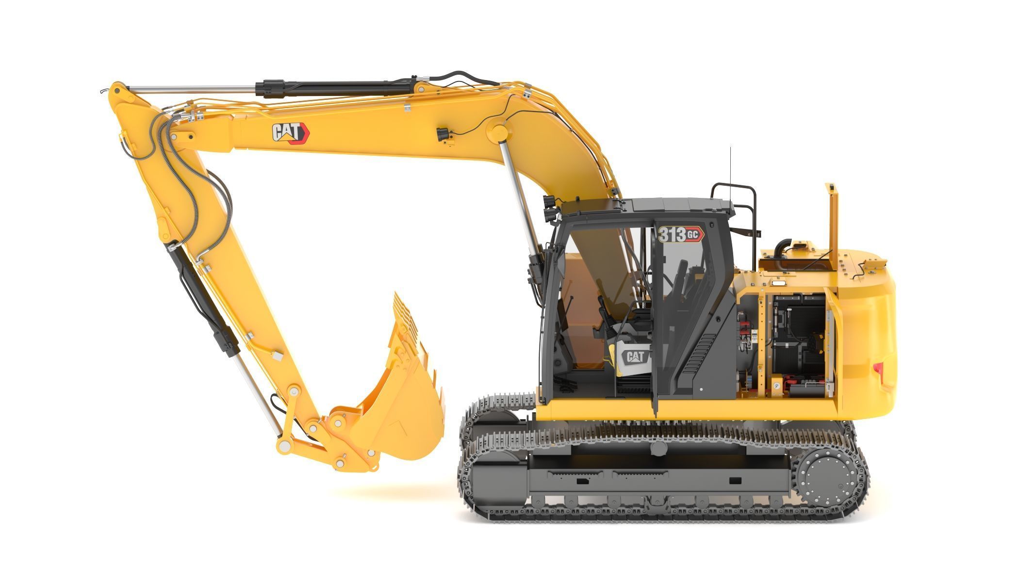 CAT 313GC Excavator 3D model_1