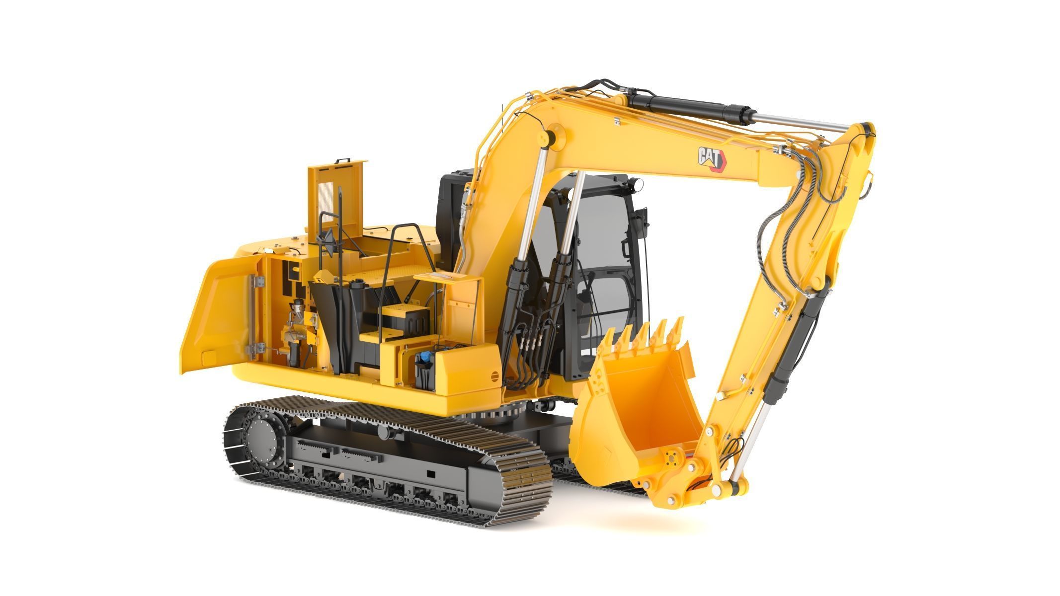 CAT 313GC Excavator 3D model_4