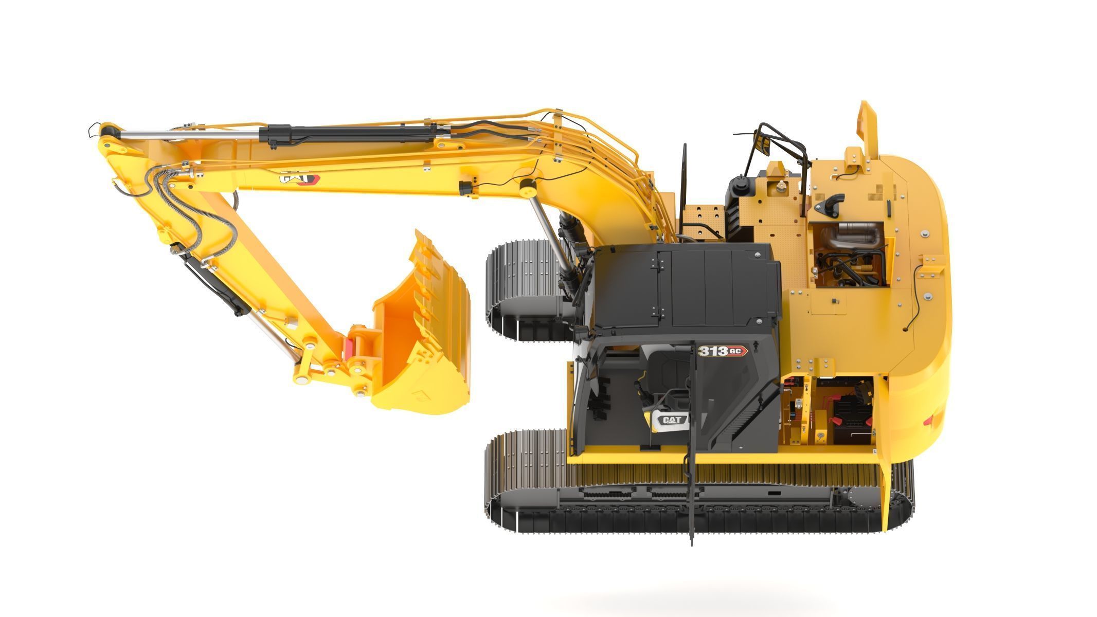 CAT 313GC Excavator 3D model_9