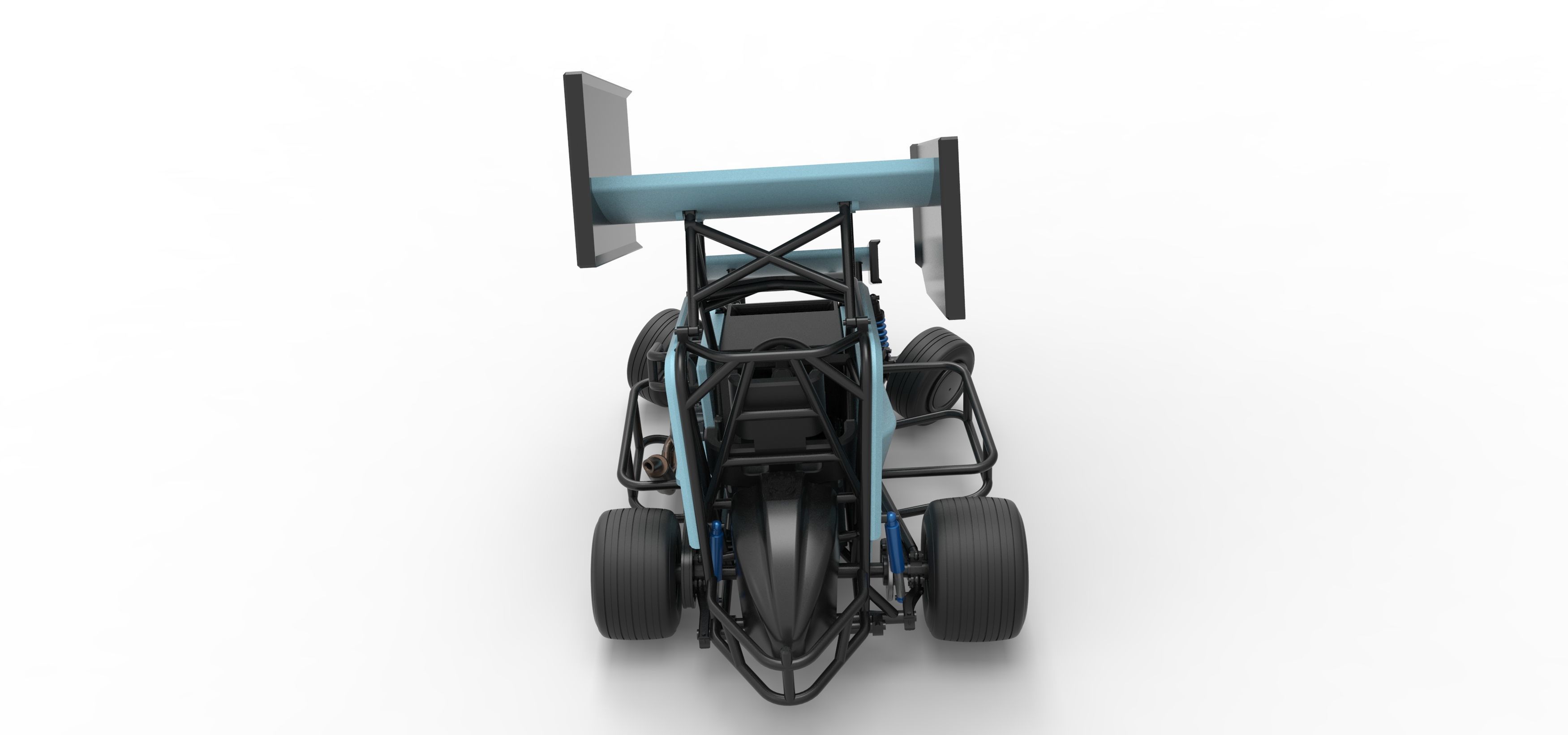 Winged 600 Micro sprint car while turning Scale 1 to 25 3D print model_17