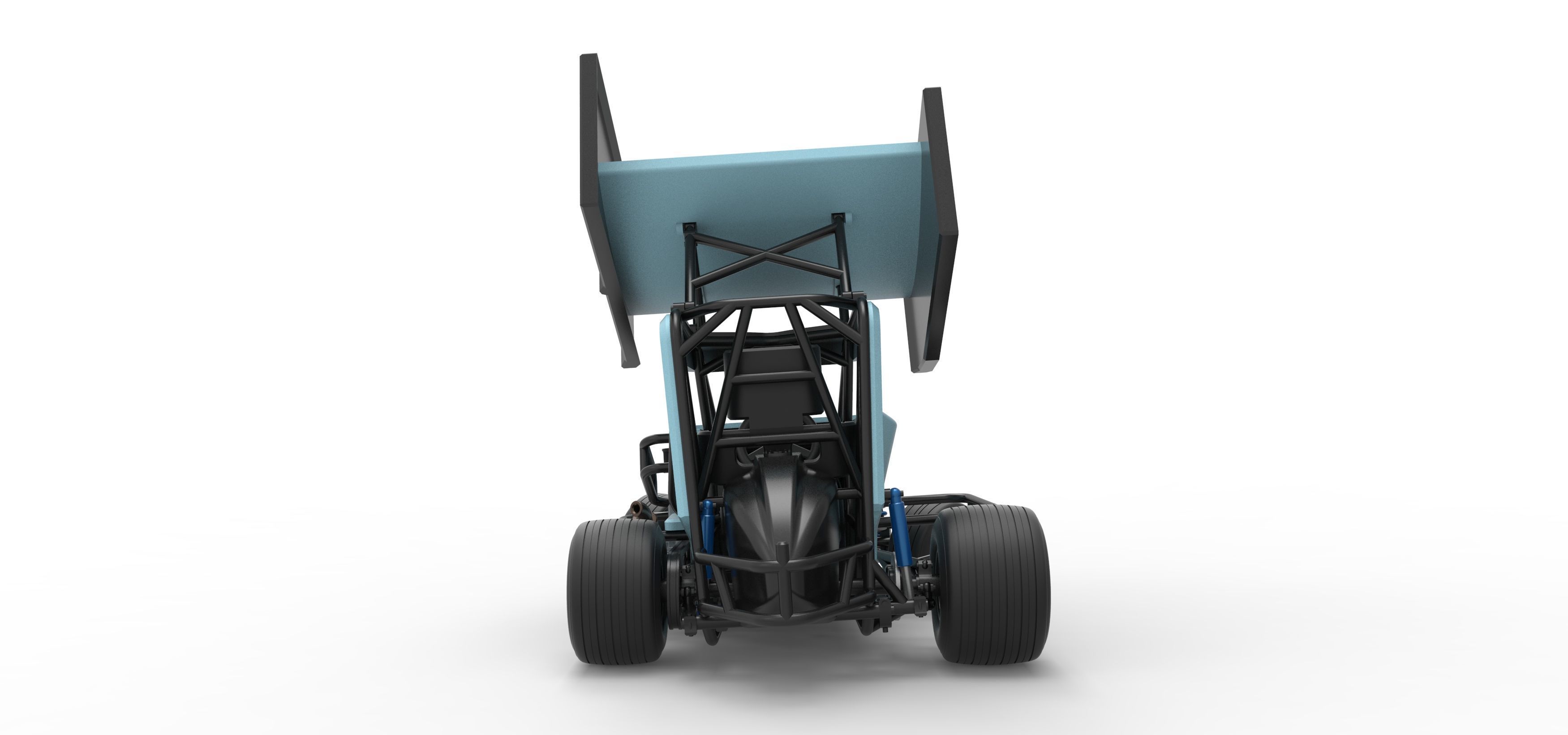 Winged 600 Micro sprint car while turning Scale 1 to 25 3D print model_16