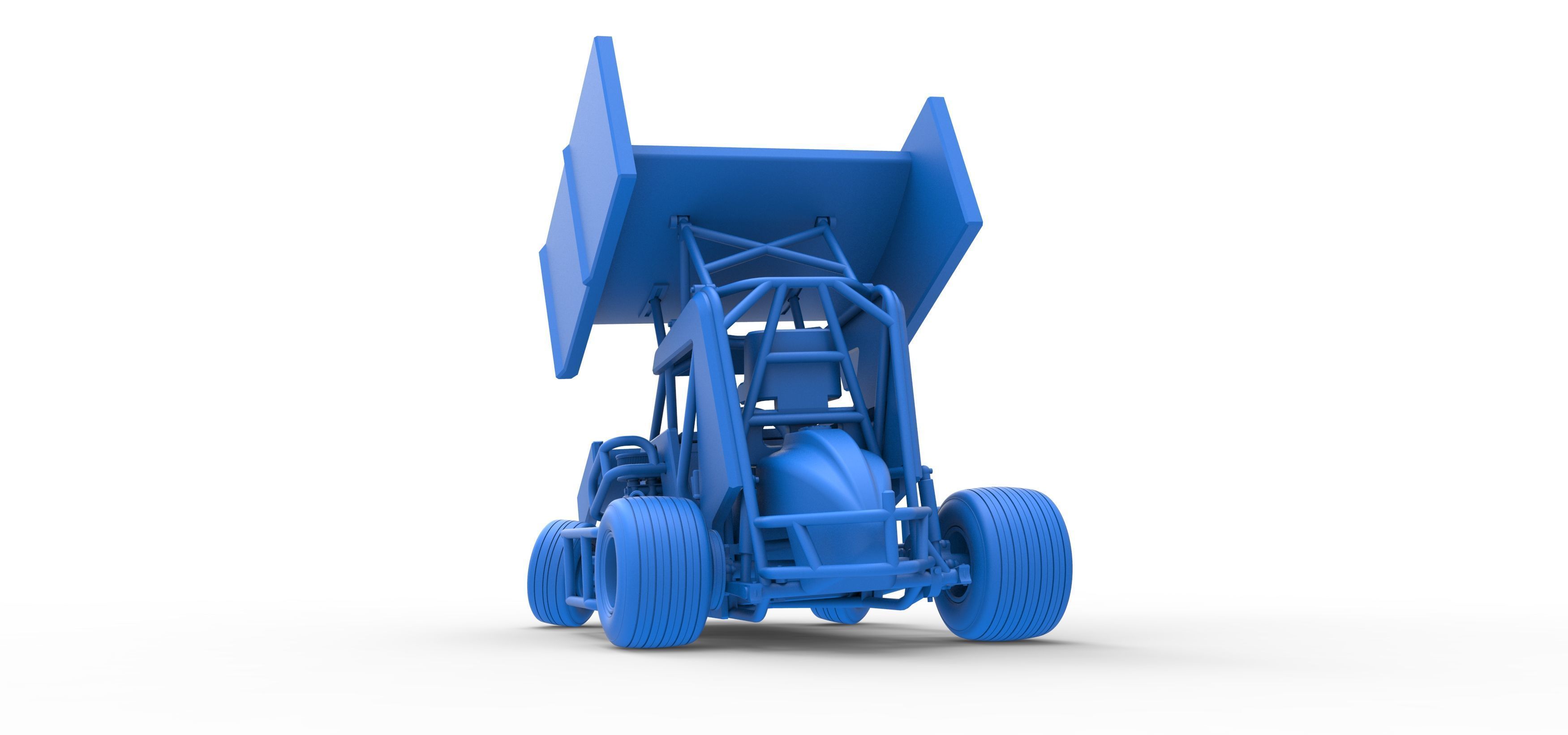 Winged 600 Micro sprint car while turning Scale 1 to 25 3D print model_43