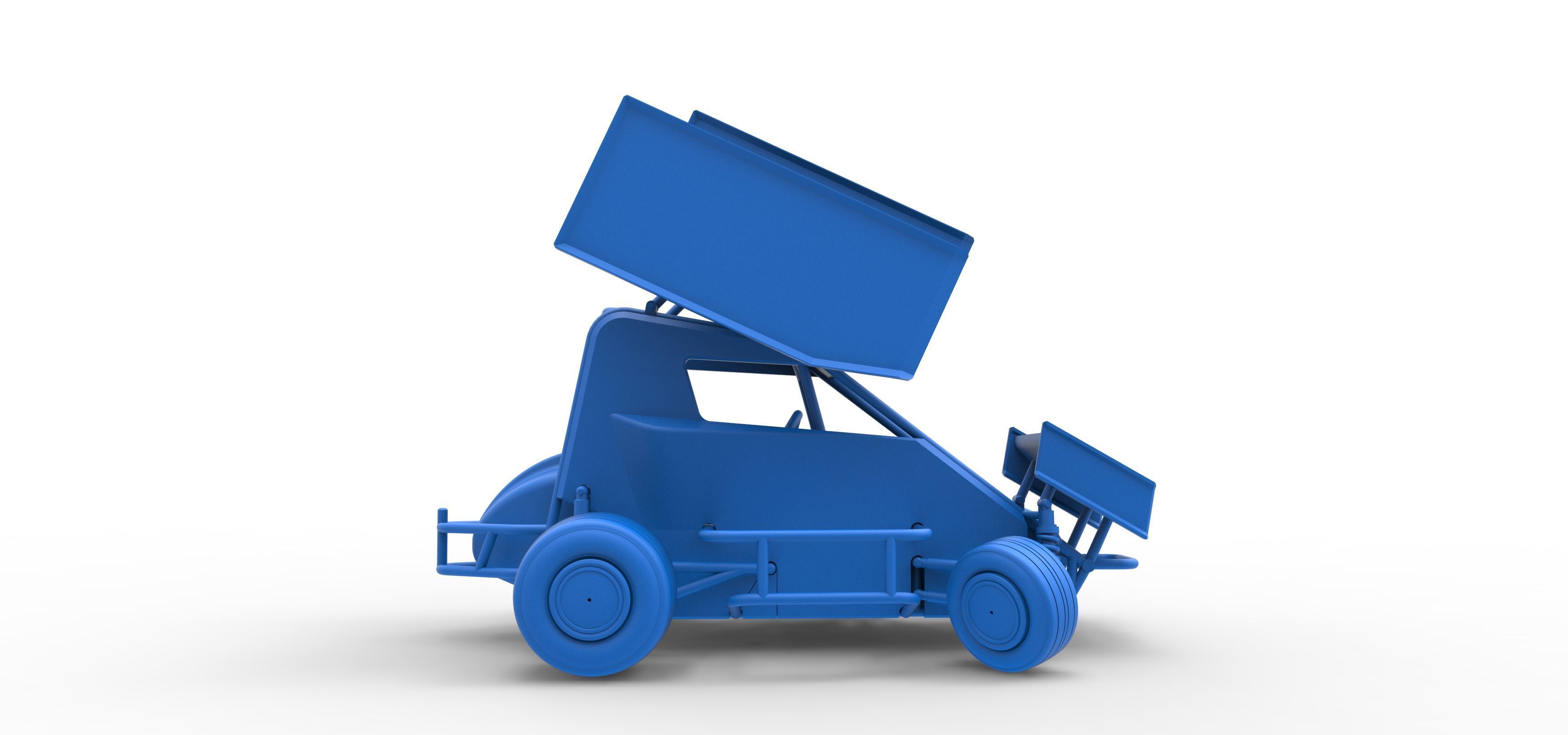 Winged 600 Micro sprint car while turning Scale 1 to 25 3D print model_50