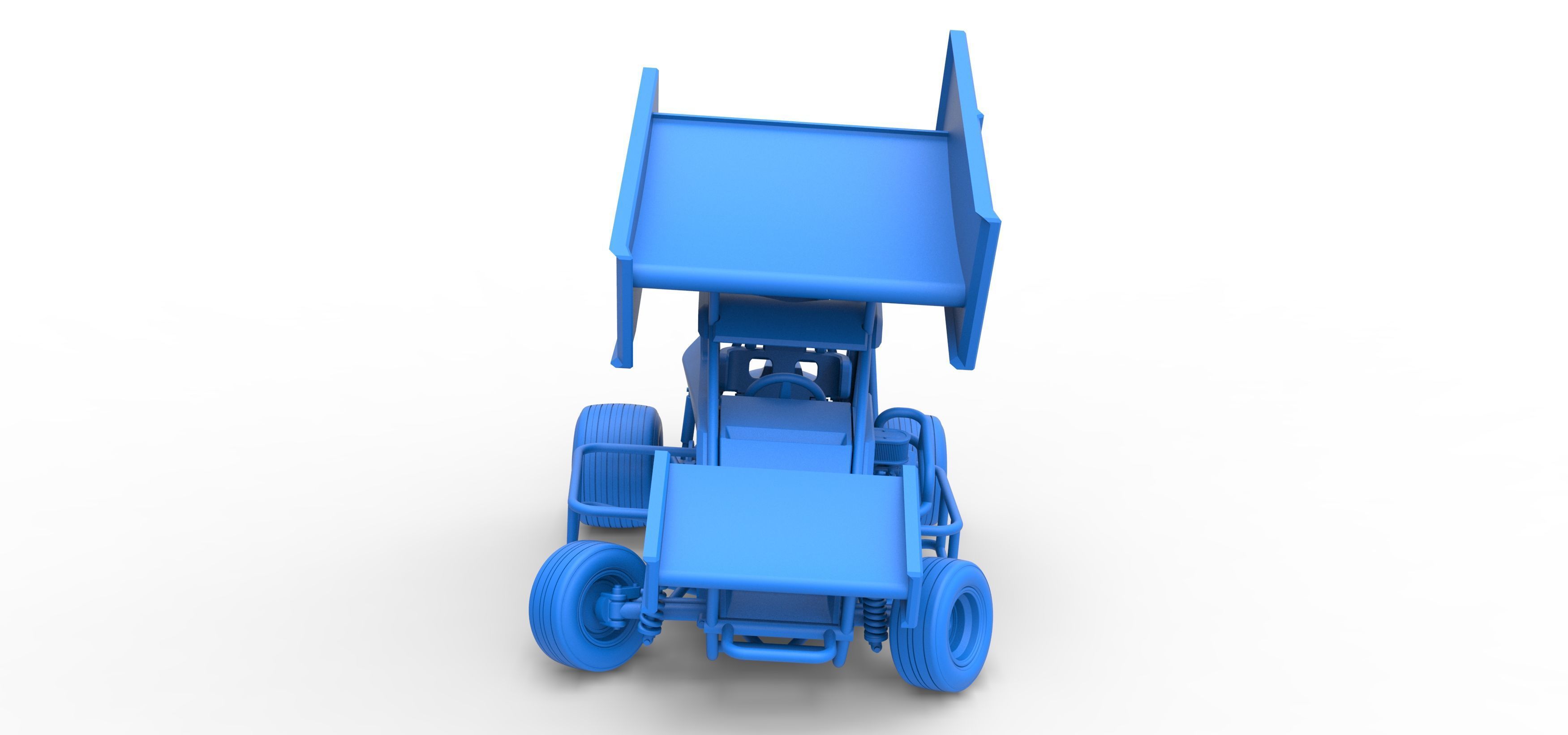 Winged 600 Micro sprint car while turning Scale 1 to 25 3D print model_36