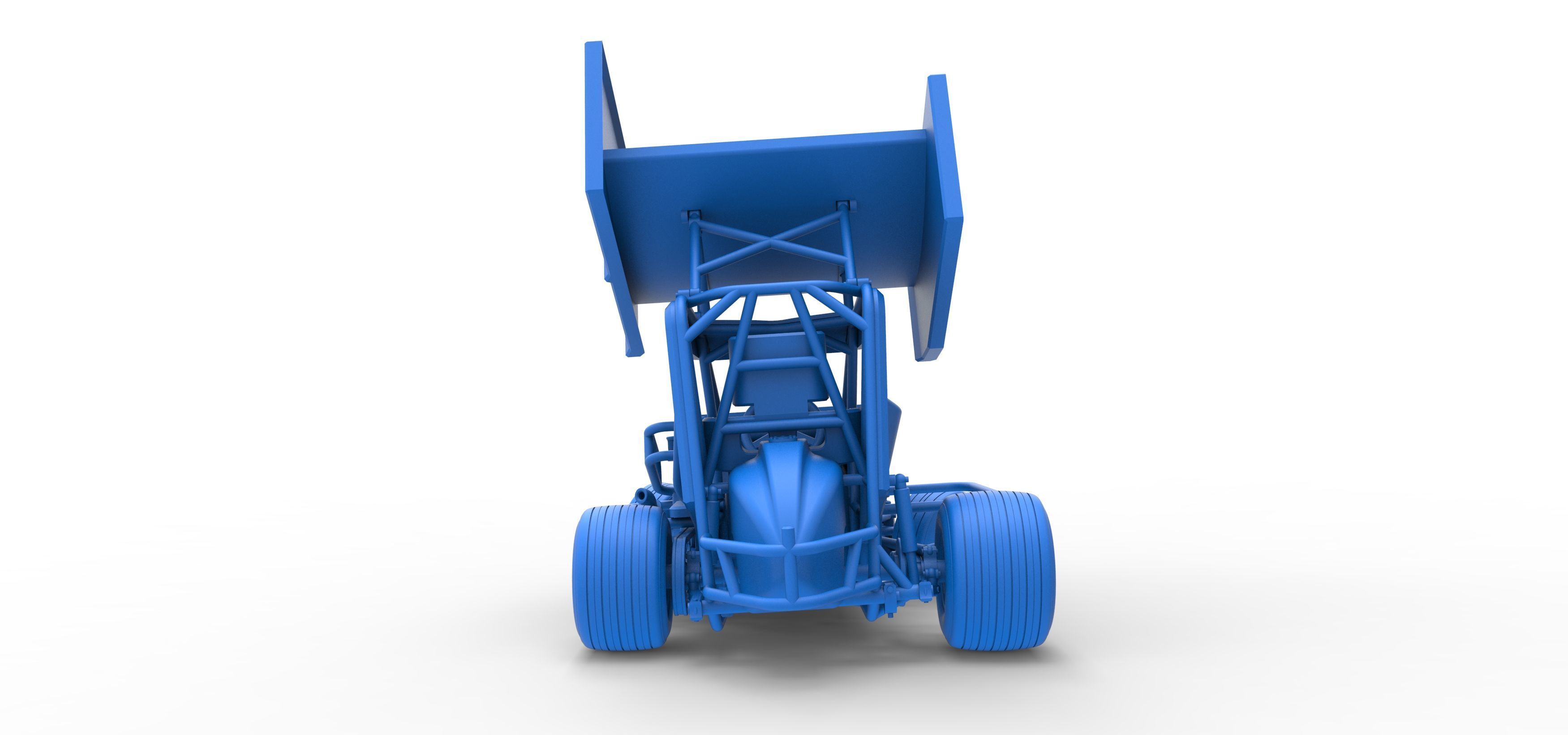 Winged 600 Micro sprint car while turning Scale 1 to 25 3D print model_44