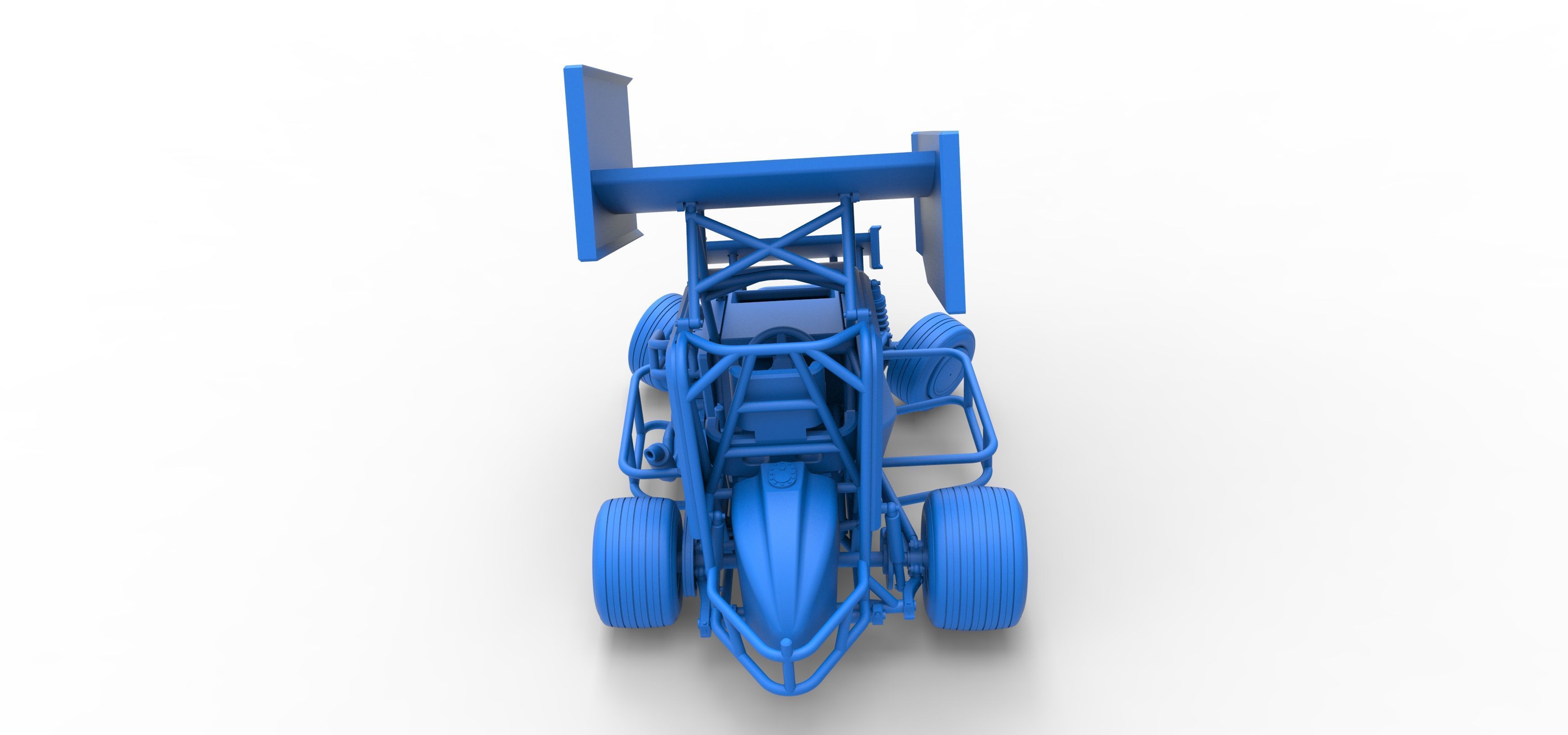 Winged 600 Micro sprint car while turning Scale 1 to 25 3D print model_45