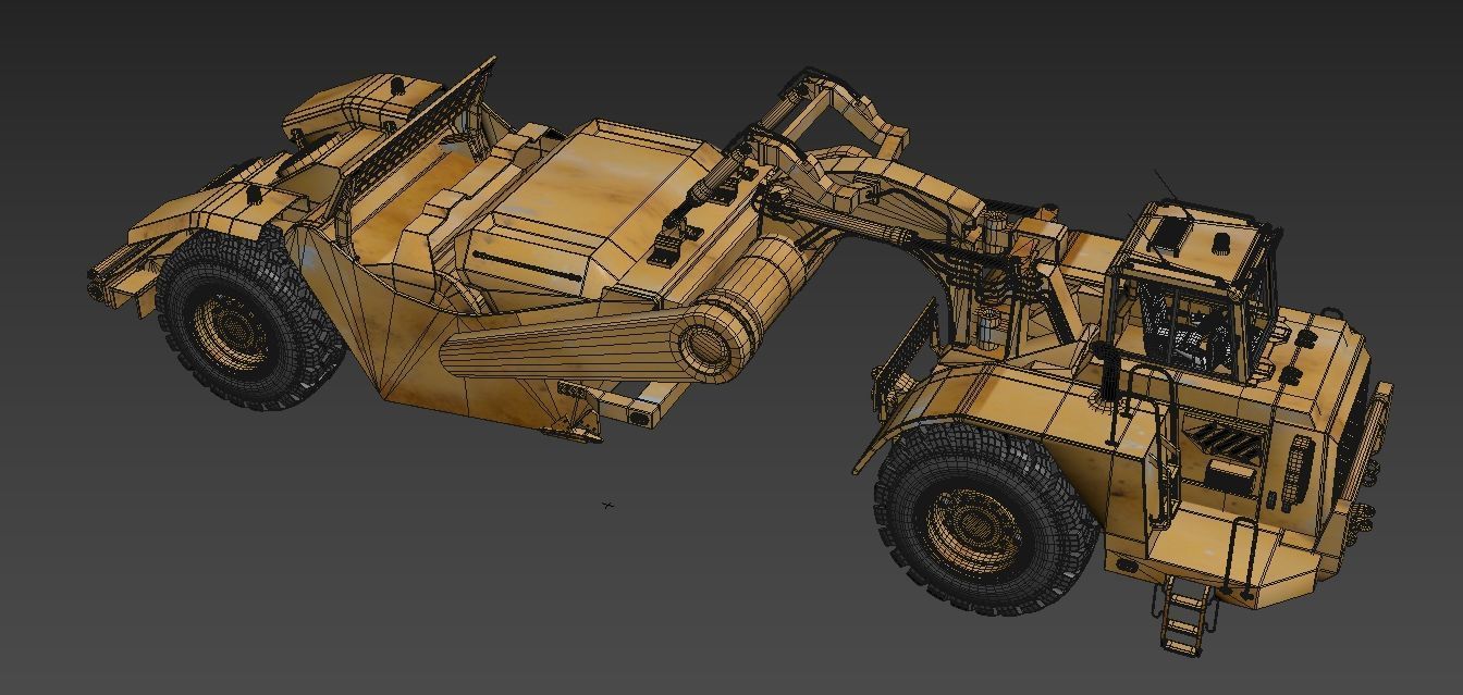 Tractor Scraper 3D model_11