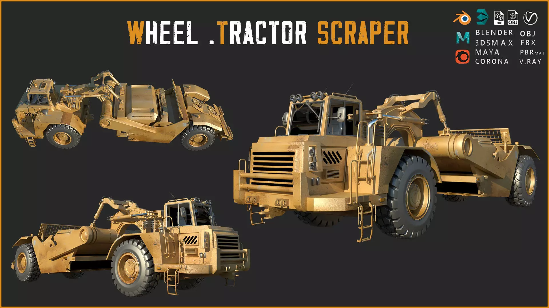 Tractor Scraper 3D model_0