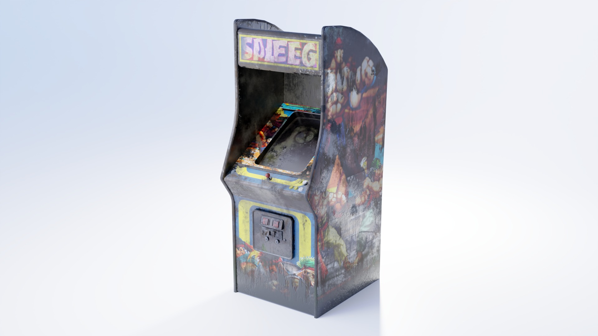 Video Game Machines Pack01 Low-poly 3D model_3