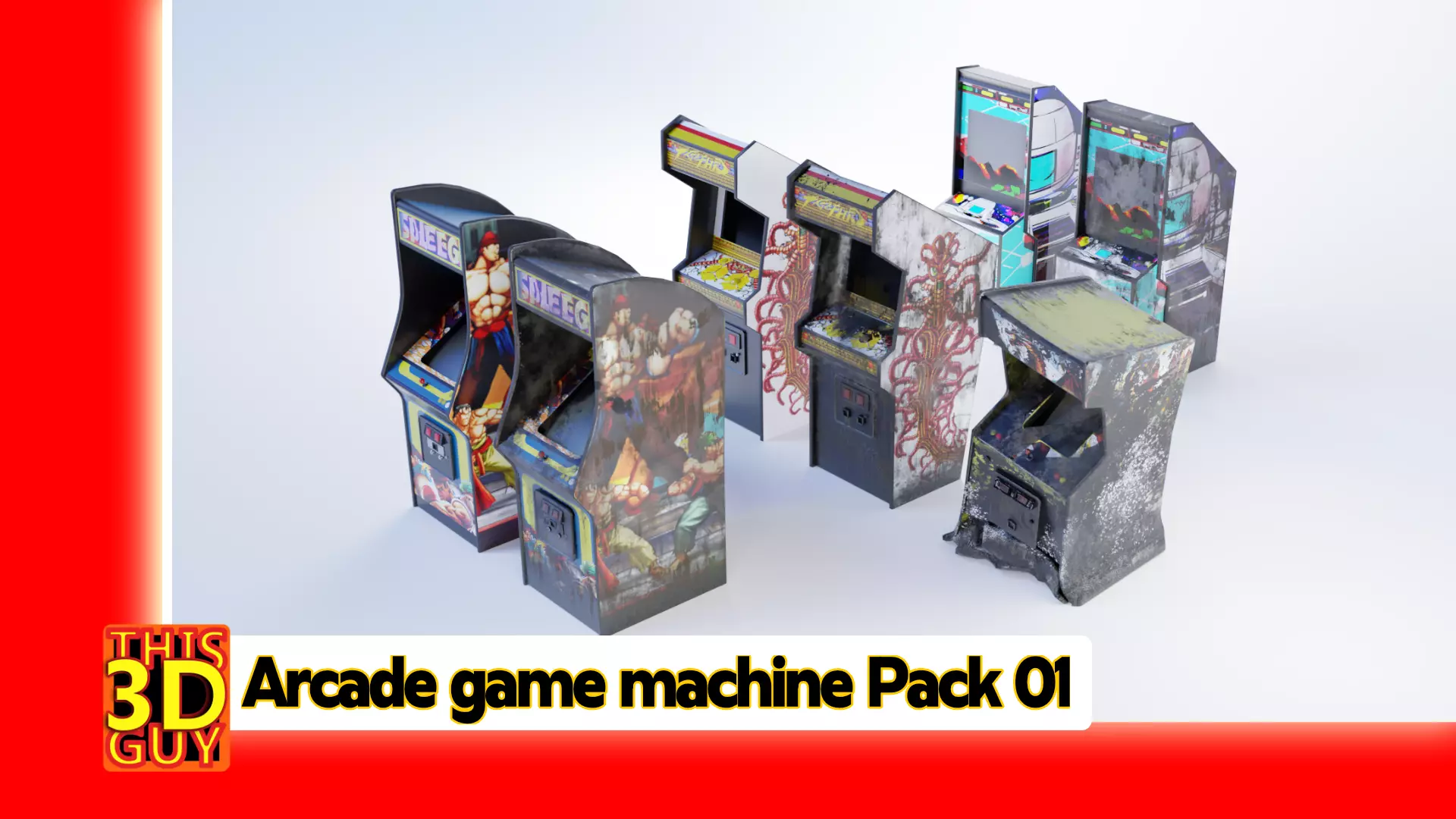 Video Game Machines Pack01 Low-poly 3D model_0