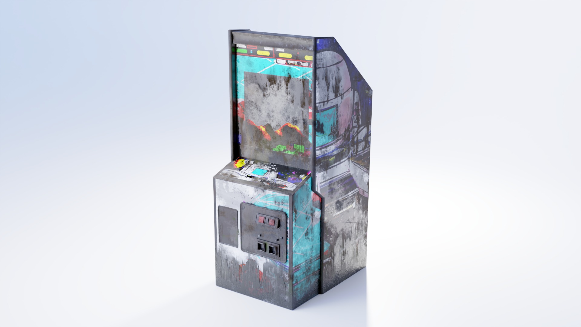 Video Game Machines Pack01 Low-poly 3D model_6