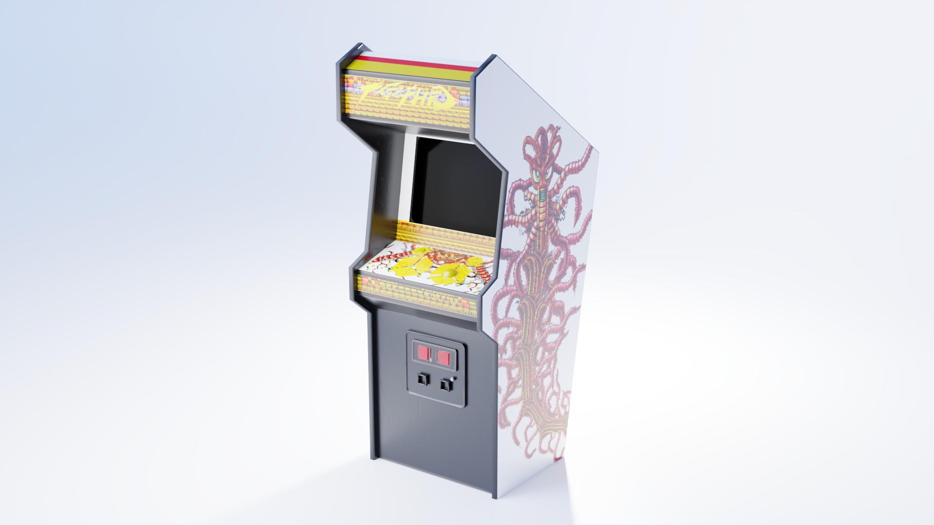 Video Game Machines Pack01 Low-poly 3D model_8