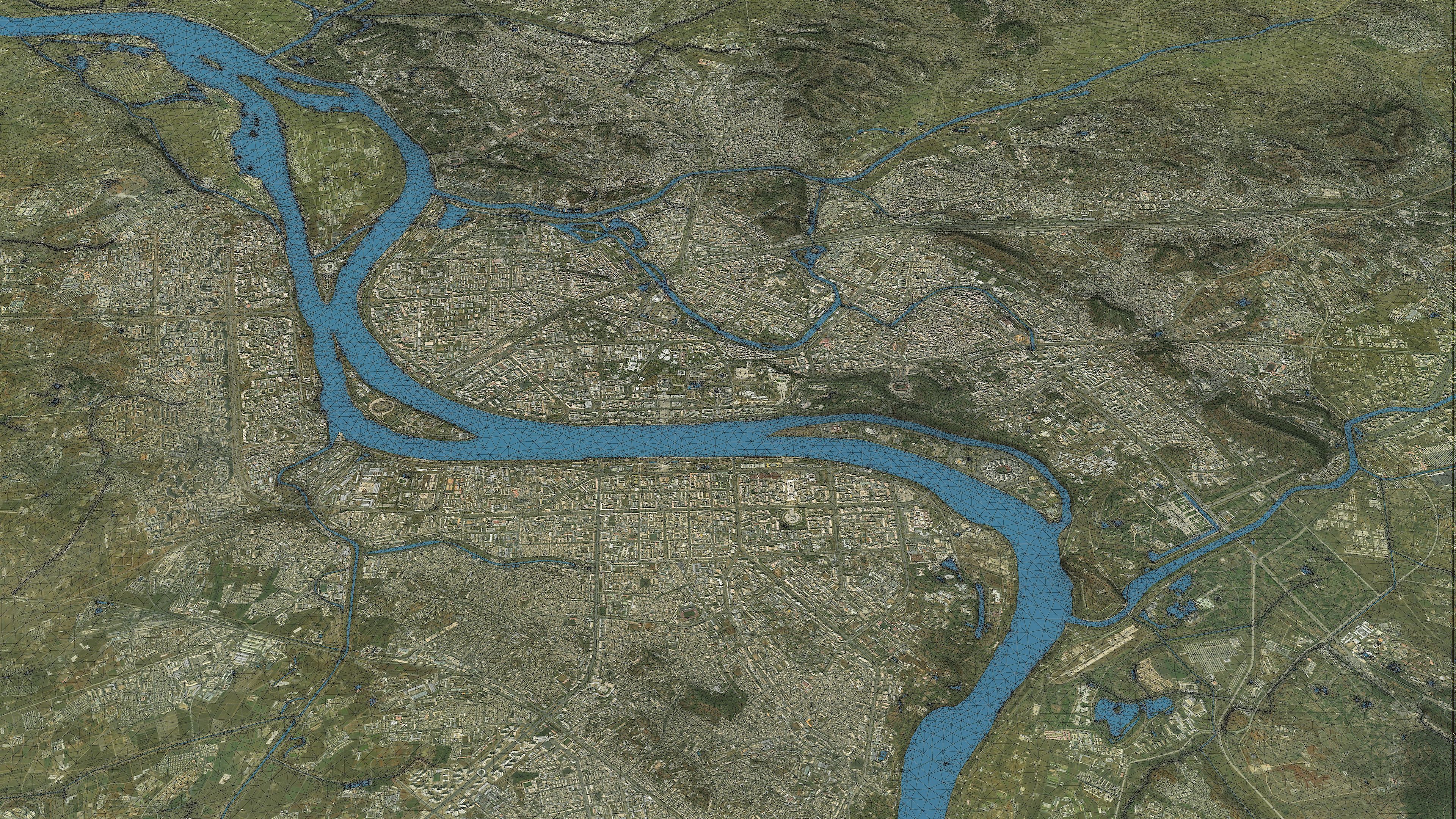 Pyongyang - 3D City Topography Terrain 3D Model Collection_8