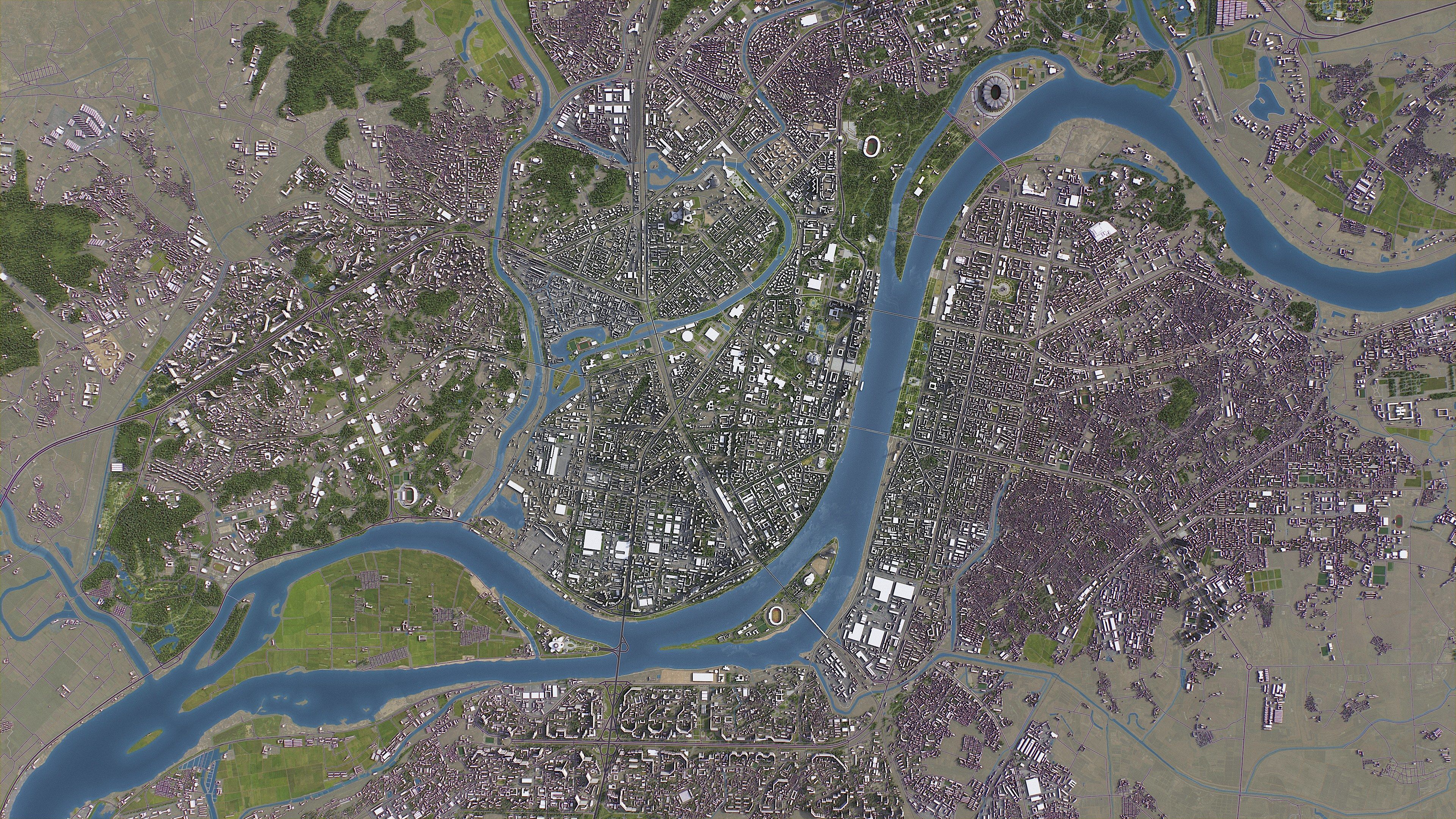 Pyongyang - 3D City Topography Terrain 3D Model Collection_9