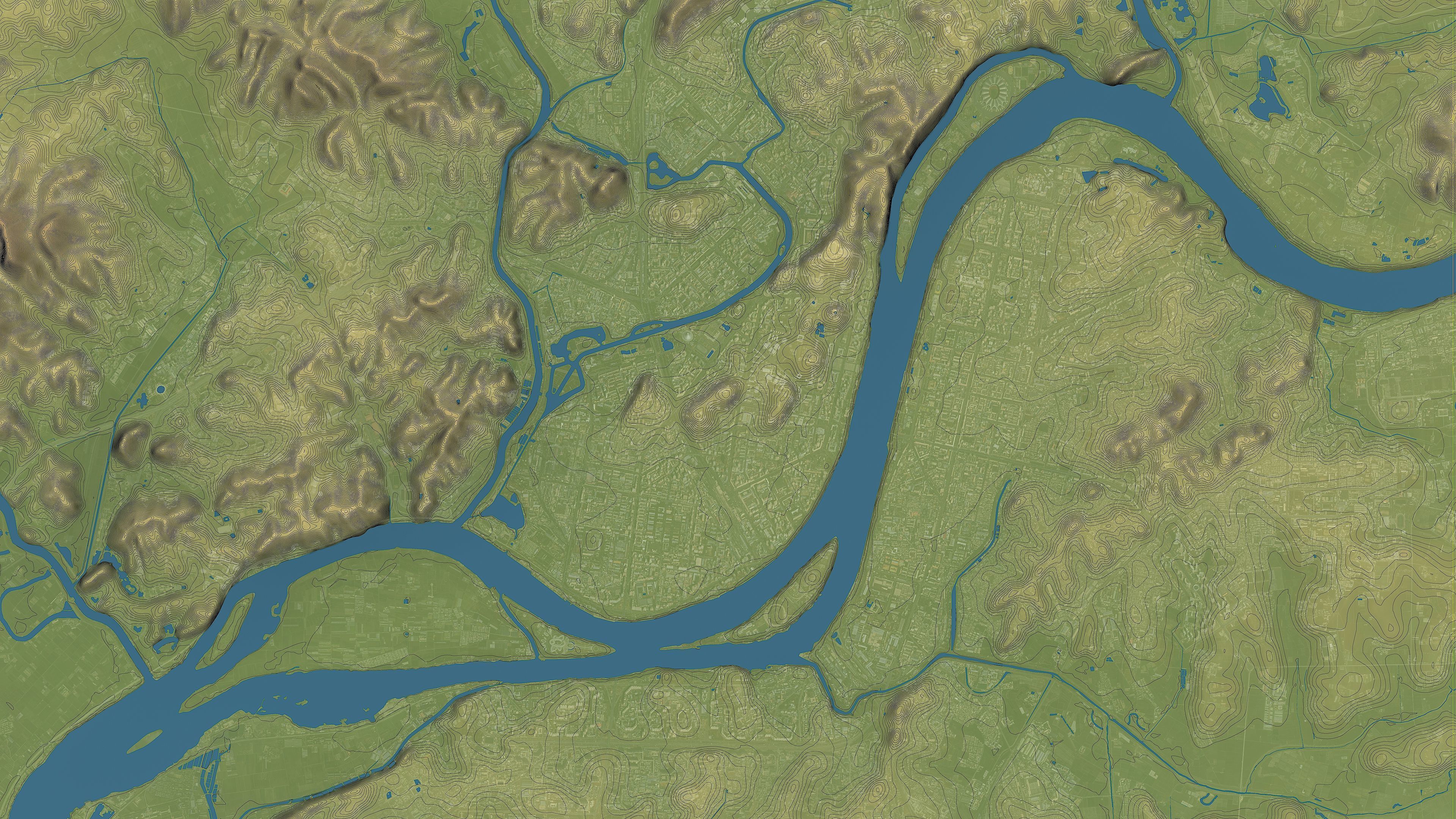 Pyongyang - 3D City Topography Terrain 3D Model Collection_10