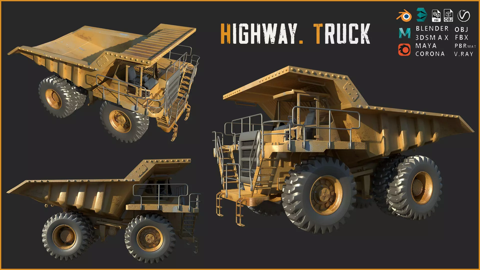 Highway Truck 3D model_0
