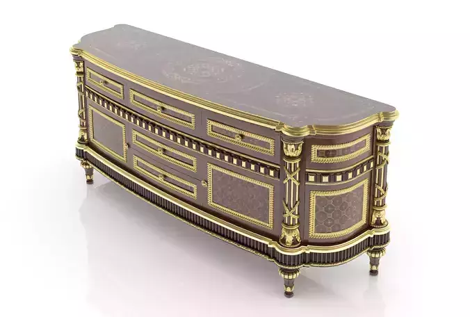 New baroque TV stand by Modenese 3D model