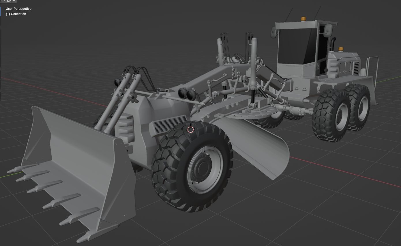 Motor Grader 3D model_14