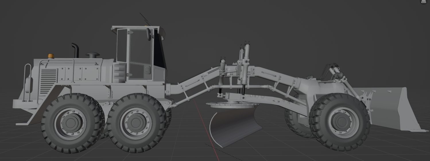 Motor Grader 3D model_12